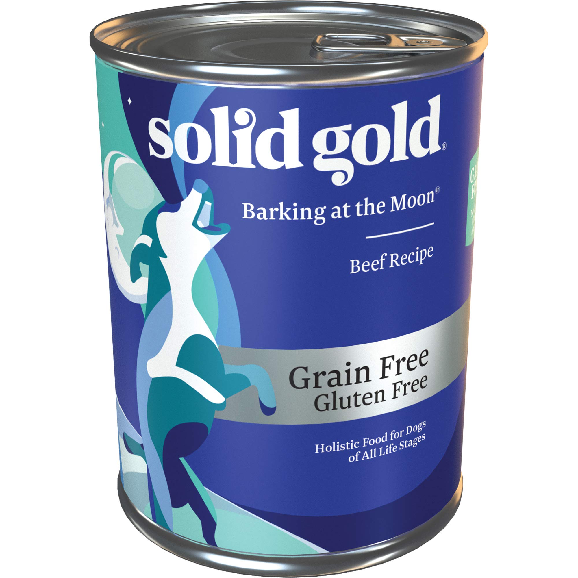 Solid Gold High Protein Wet Dog Food - Barking at The Moon Grain Free with Real Beef - 6Ct/13.2Oz Can
