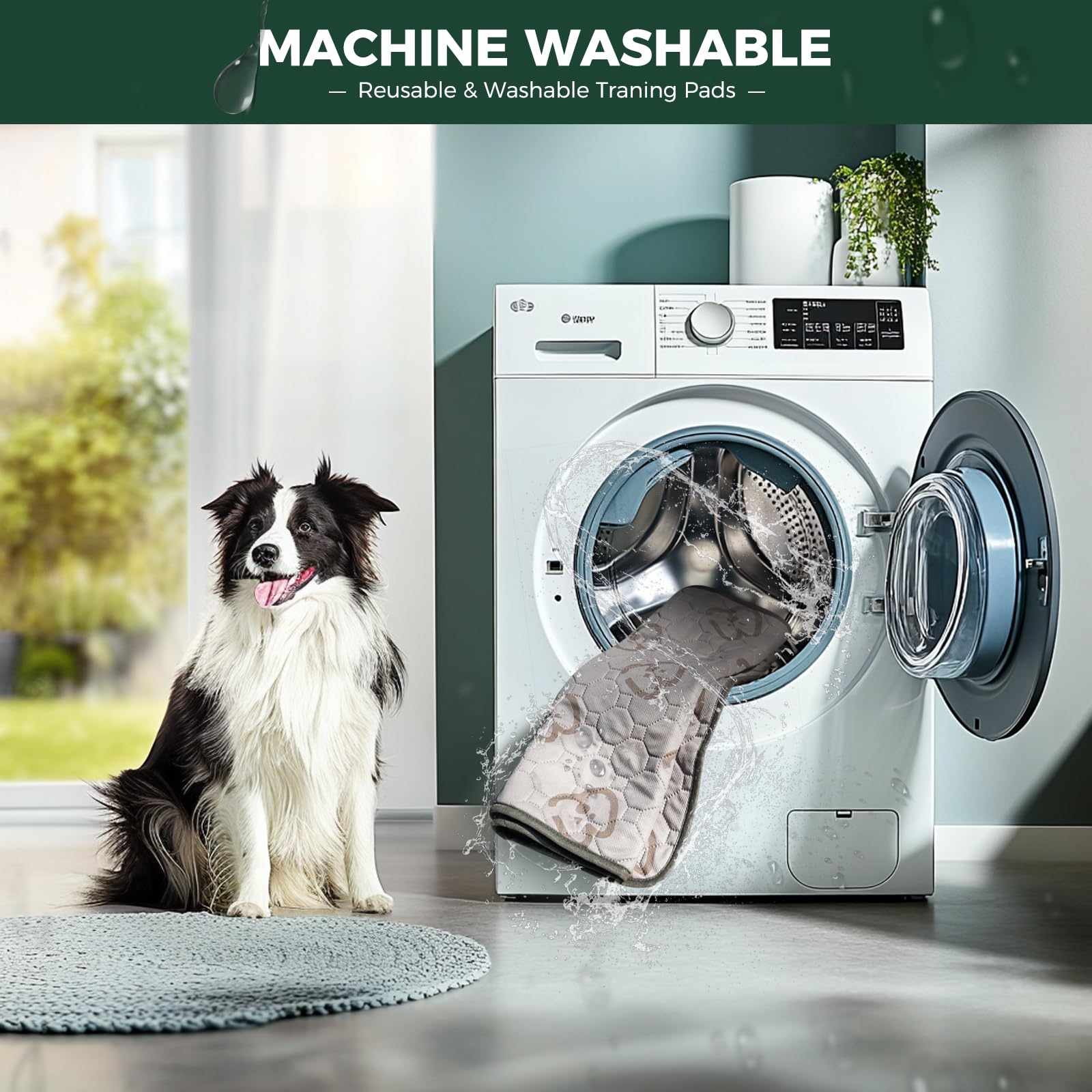 Fxw Washable Pee Pads For Dogs, Puppy Pads With Super Absorbent, Specifically Designed For Whelping Box, Round, 36'' X 36'', 2 P