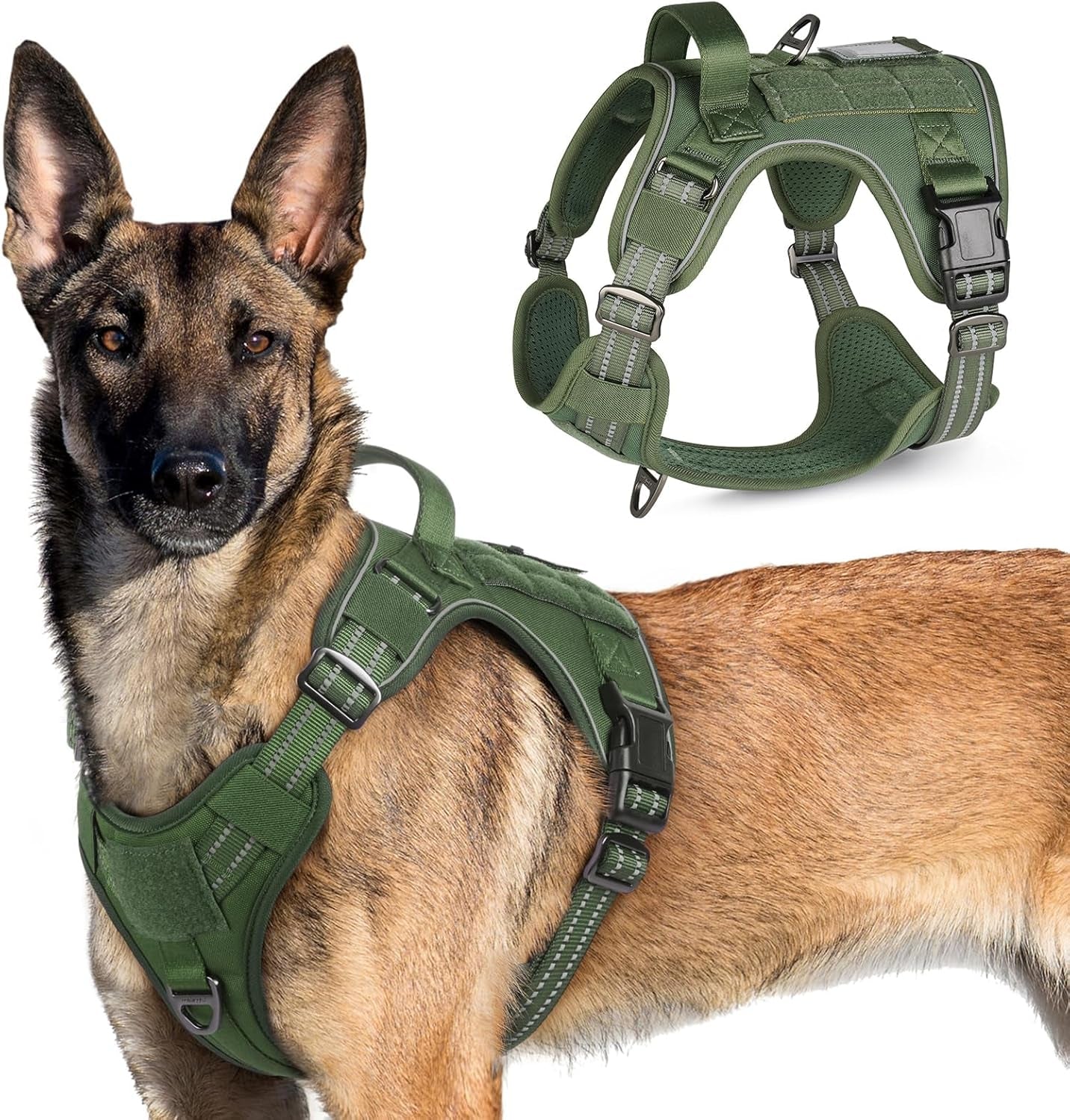 No-Pull Tactical Dog Harness MOLLE Vest for Medium & Large Dogs