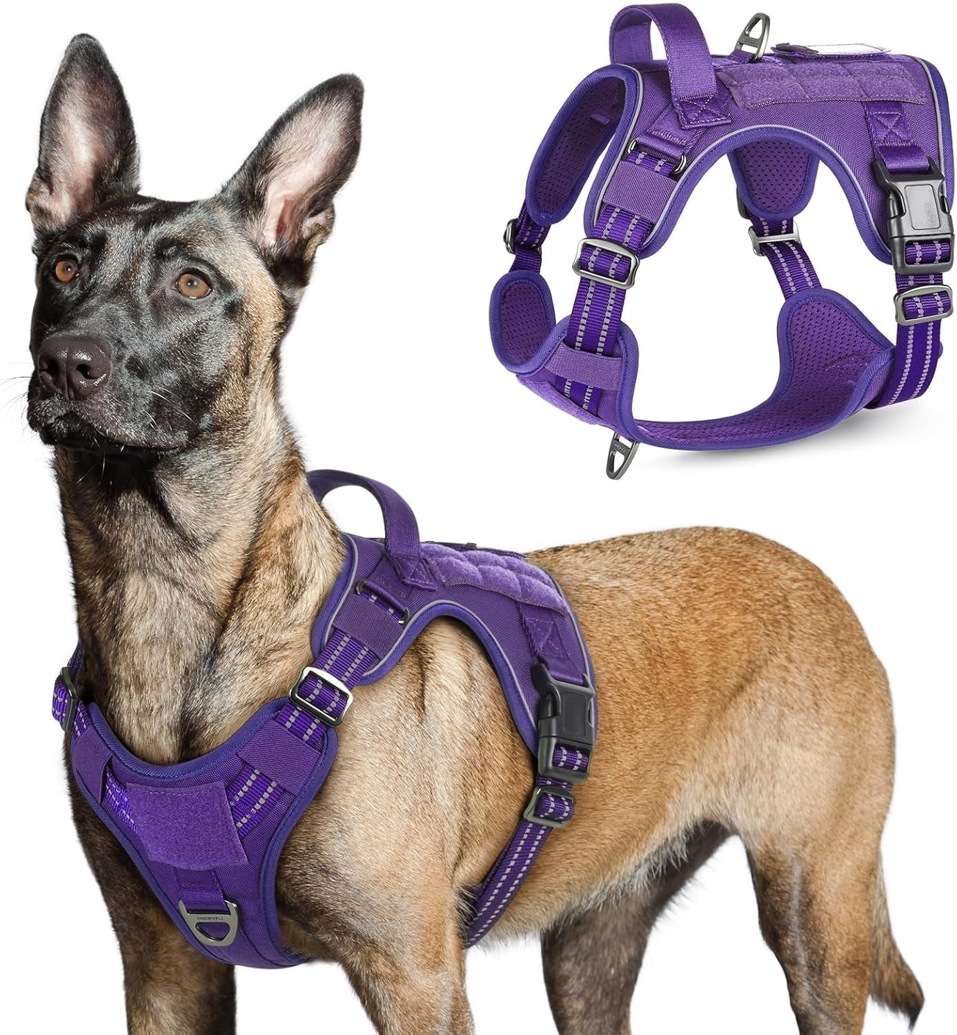 No-Pull Tactical Dog Harness MOLLE Vest for Medium & Large Dogs