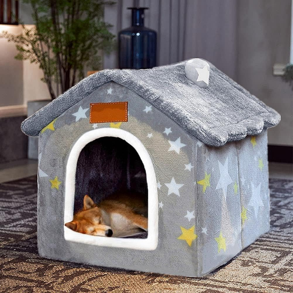 Indoor Dog House Bed Memory Foam Foldable Washable Small Medium Large