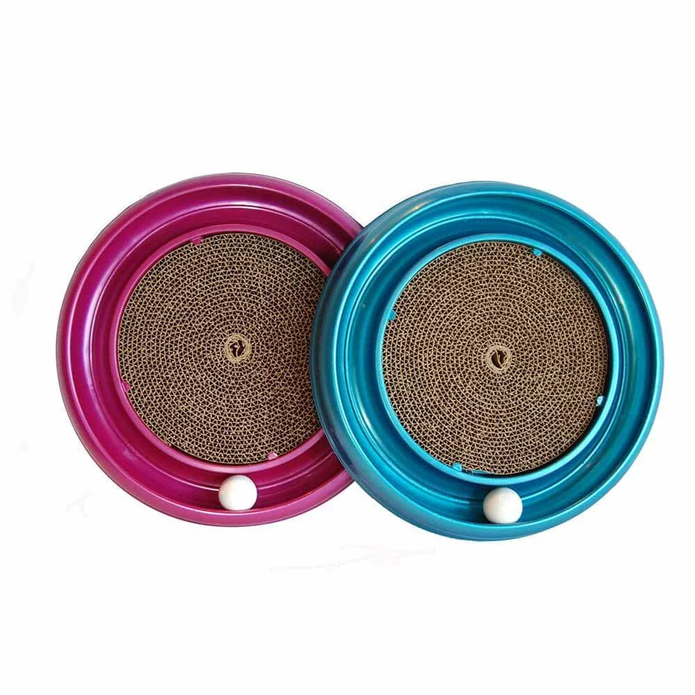 Bergan Turbo Scratcher Cat Toy 16” + Grooming Arch Combo - Interactive Scratch Pad & Self Groomer for Cats
