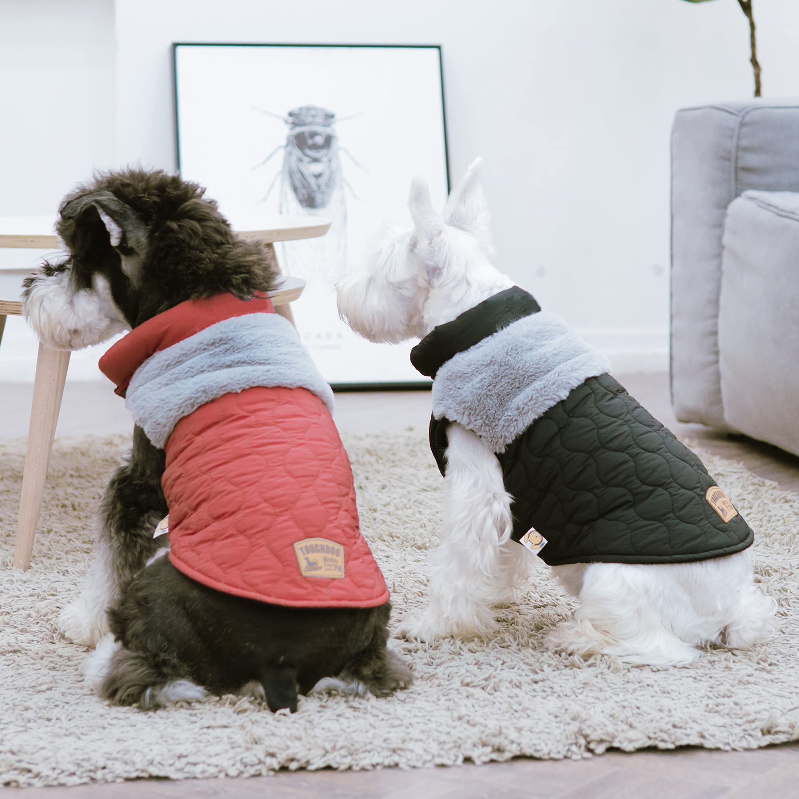 Touchdog 'Furrost-Bite' Fur and Fleece Fashion Dog Jacket, Small, Red