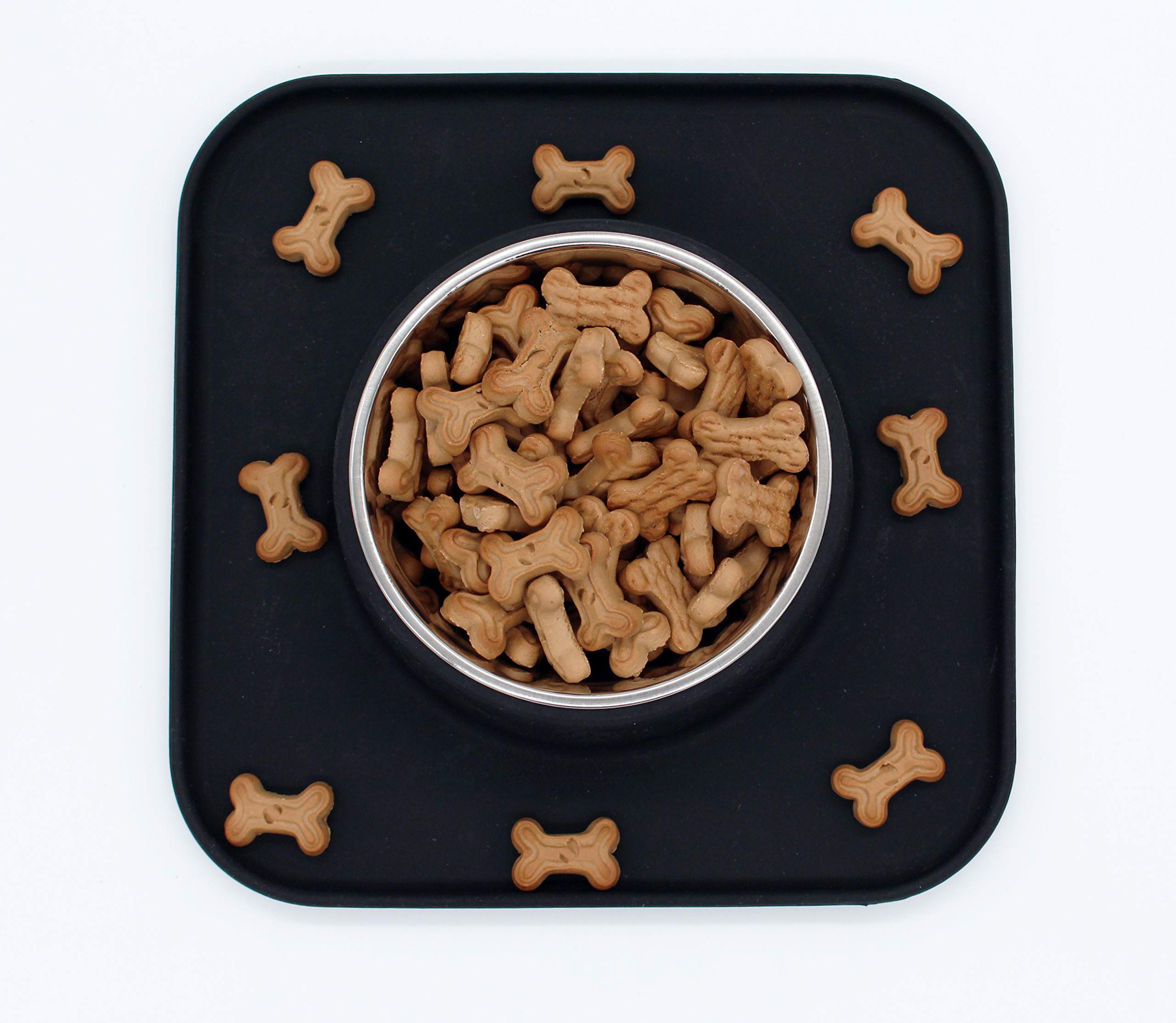The Pets Company Stainless Steel Dog Feeding Bowl With Mat, Anti Spill Anti Skid Dog & Cat Feeder, 520 Ml