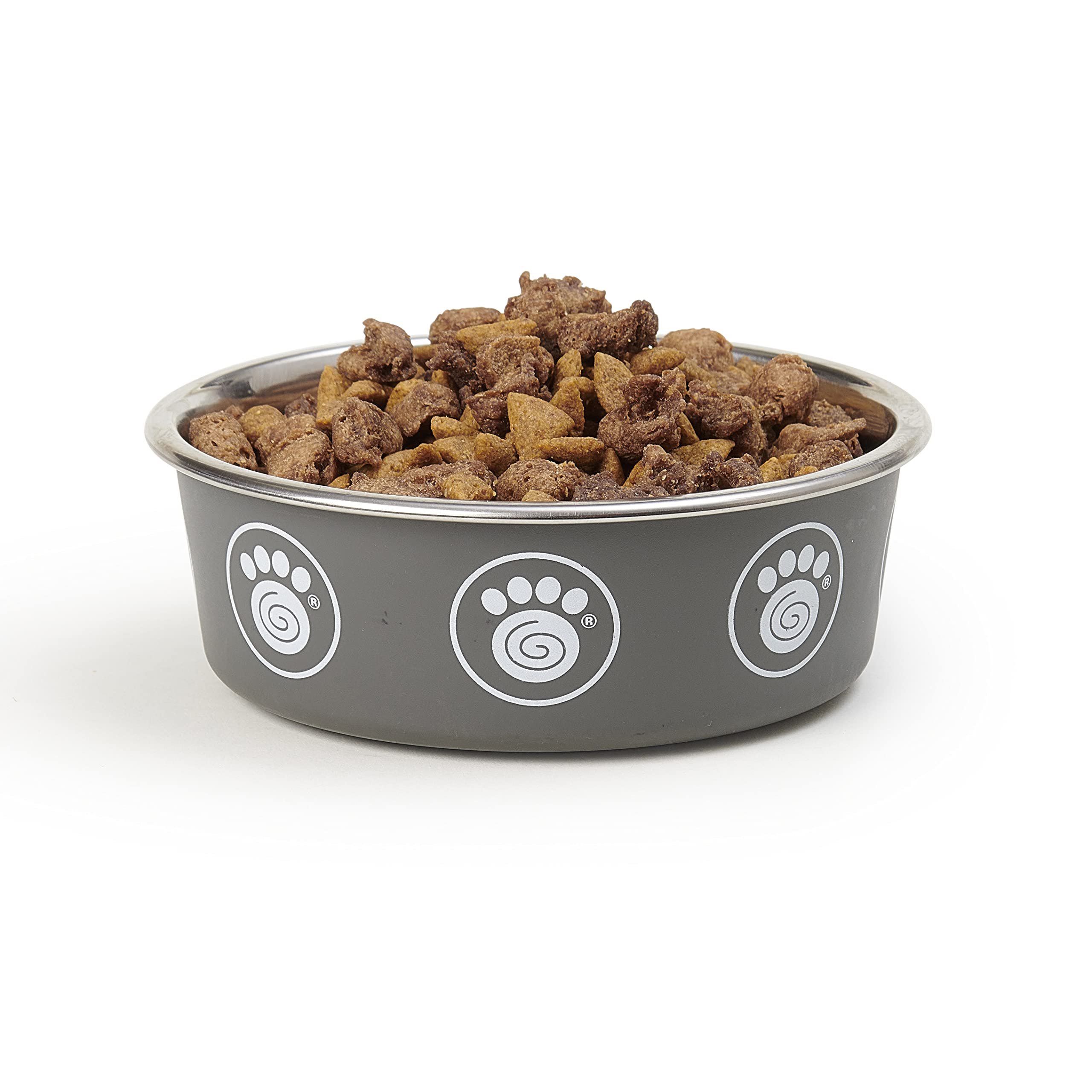 PetRageous 17078 Capri Stainless-Steel Non-Slip Dishwasher-Safe Dog Bowl 1.75-Cup 5.5-Inch Diameter 1.75-Inch Tall for Small and