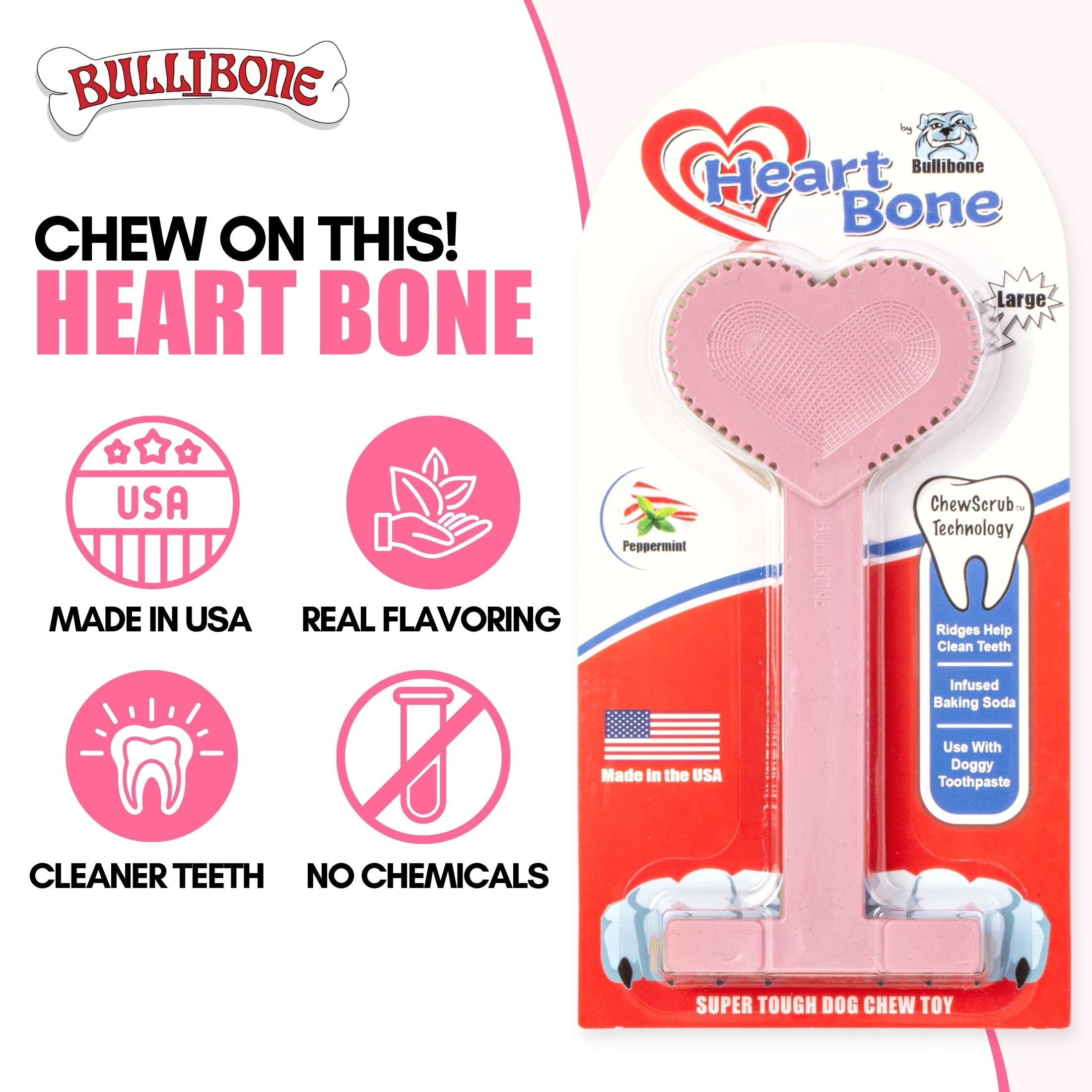 Bullibone Nylon Dog Chew Toy - Improves Dental Hygiene, Small Size, Peppermint Flavor