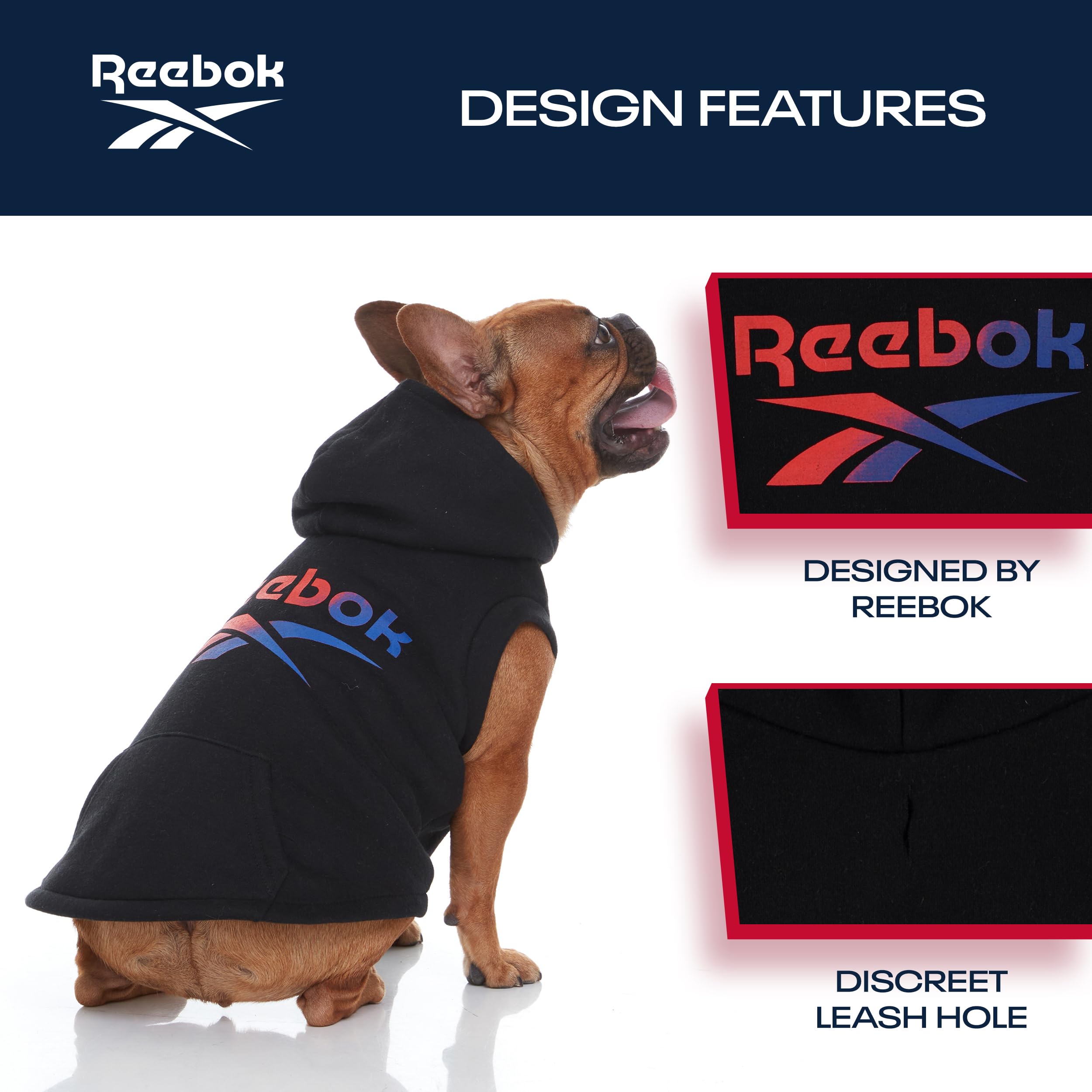 Reebok Dog Sweater - Fleece Pullover With Leash Hole, Cozy Warm Winter Sweatshirt For Small To Large Dogs, Perfect Christmas Out