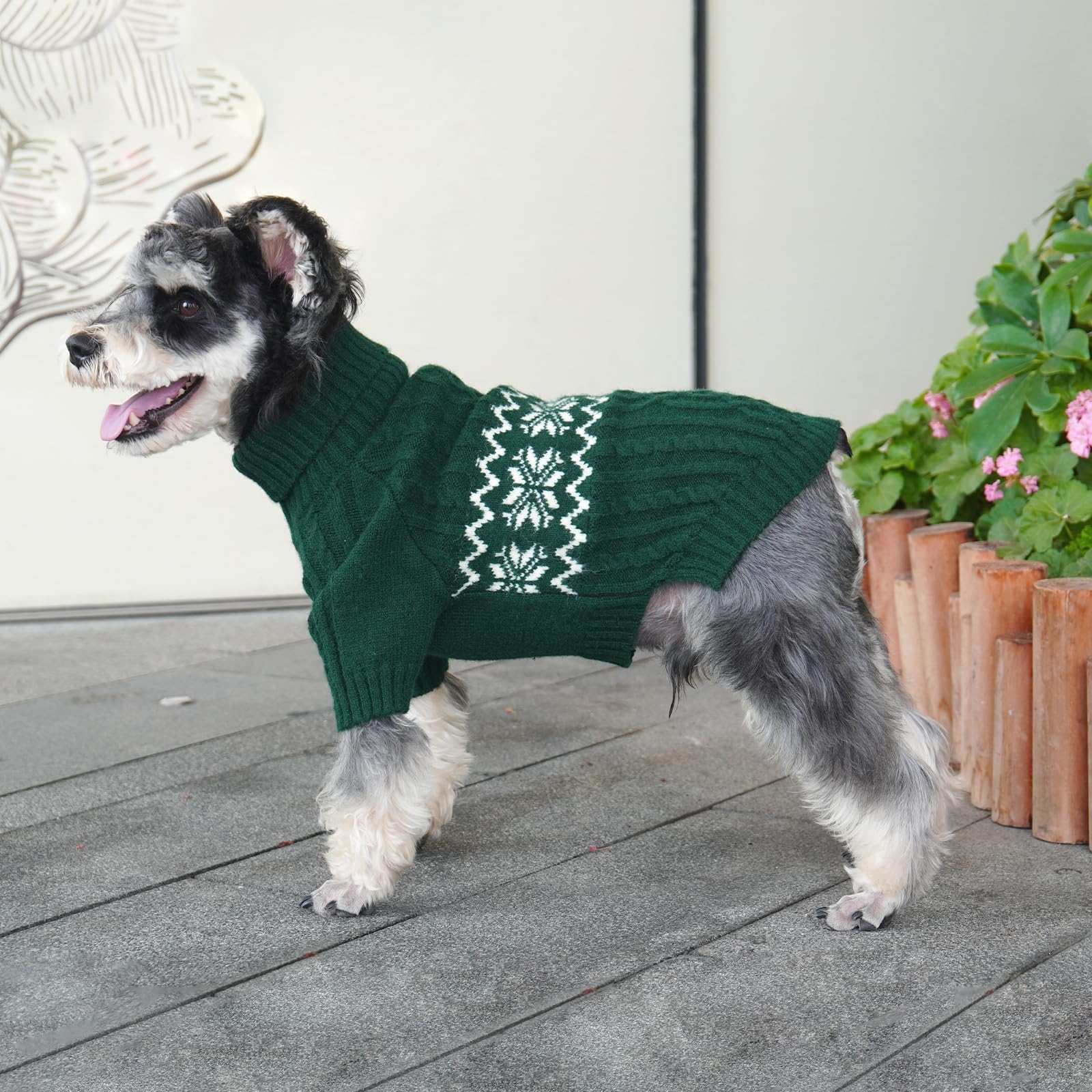 Kuoser Dog Sweater, Dog Sweaters For Medium Dogs, Doggie Sweater Christmas Clothes, Winter Coat Apparel Cable Knitwear, Pet Swea