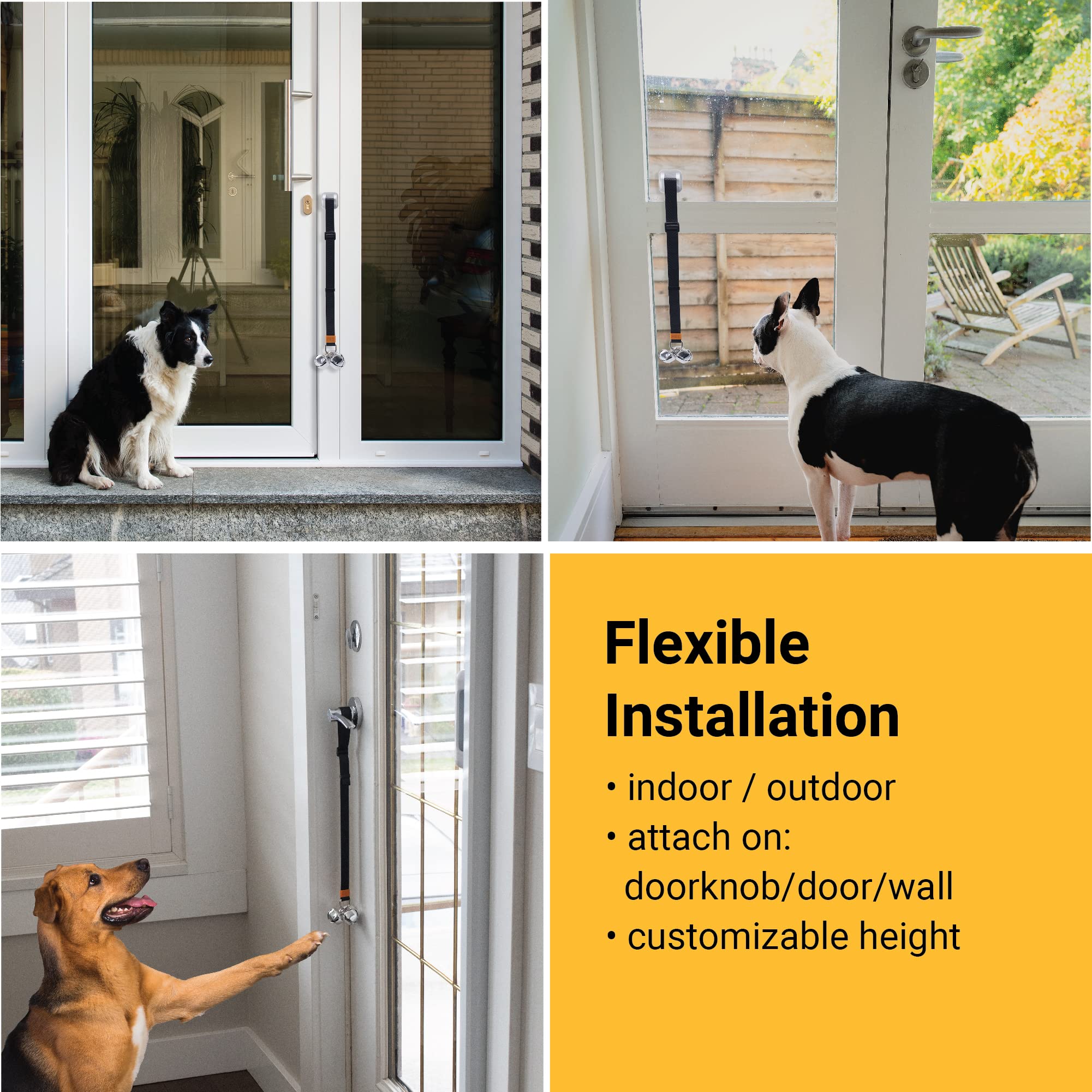 Svd.Pet Puppy Bell Doorbell, Dog Bell For Potty Training, Attached To Doorknob Or Anywhere Near The Door, Length And Height Adju