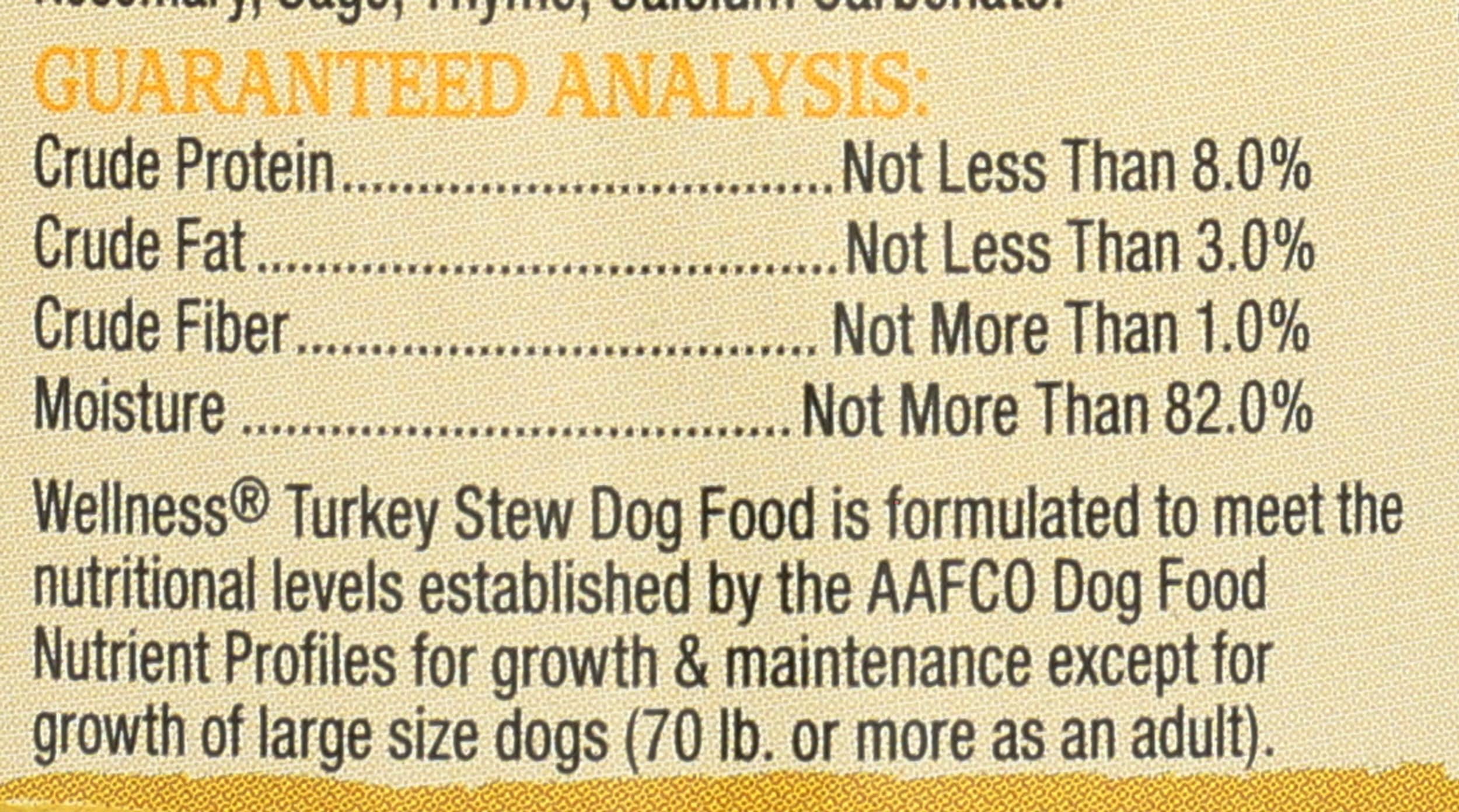 Wellness Natural Pet Food Grain Free Wet Canned Dog Food, Turkey Stew, 12.5 oz