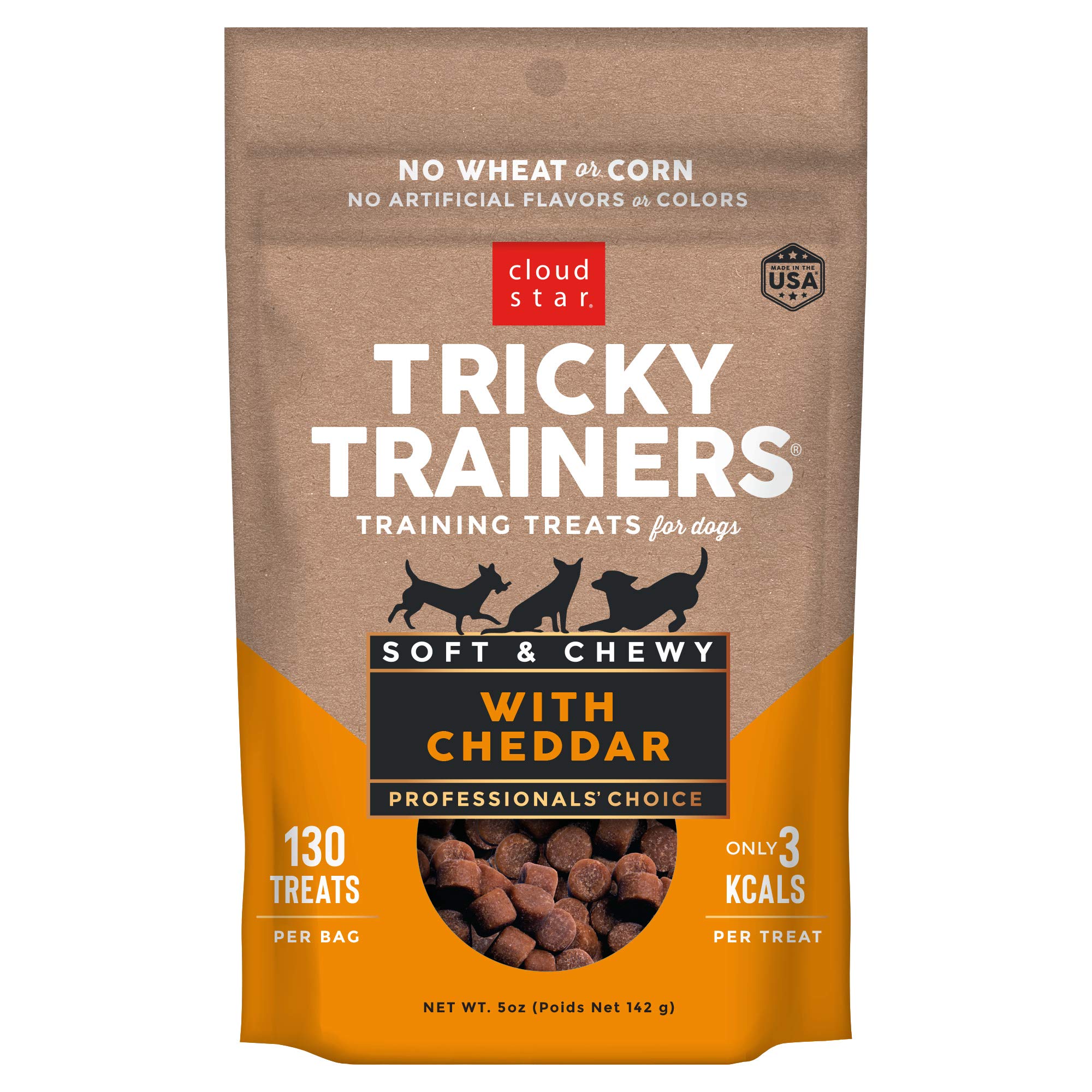 Cloud Star Tricky Trainers Chewy - Cheddar, 4 Pack of 5 oz Bags