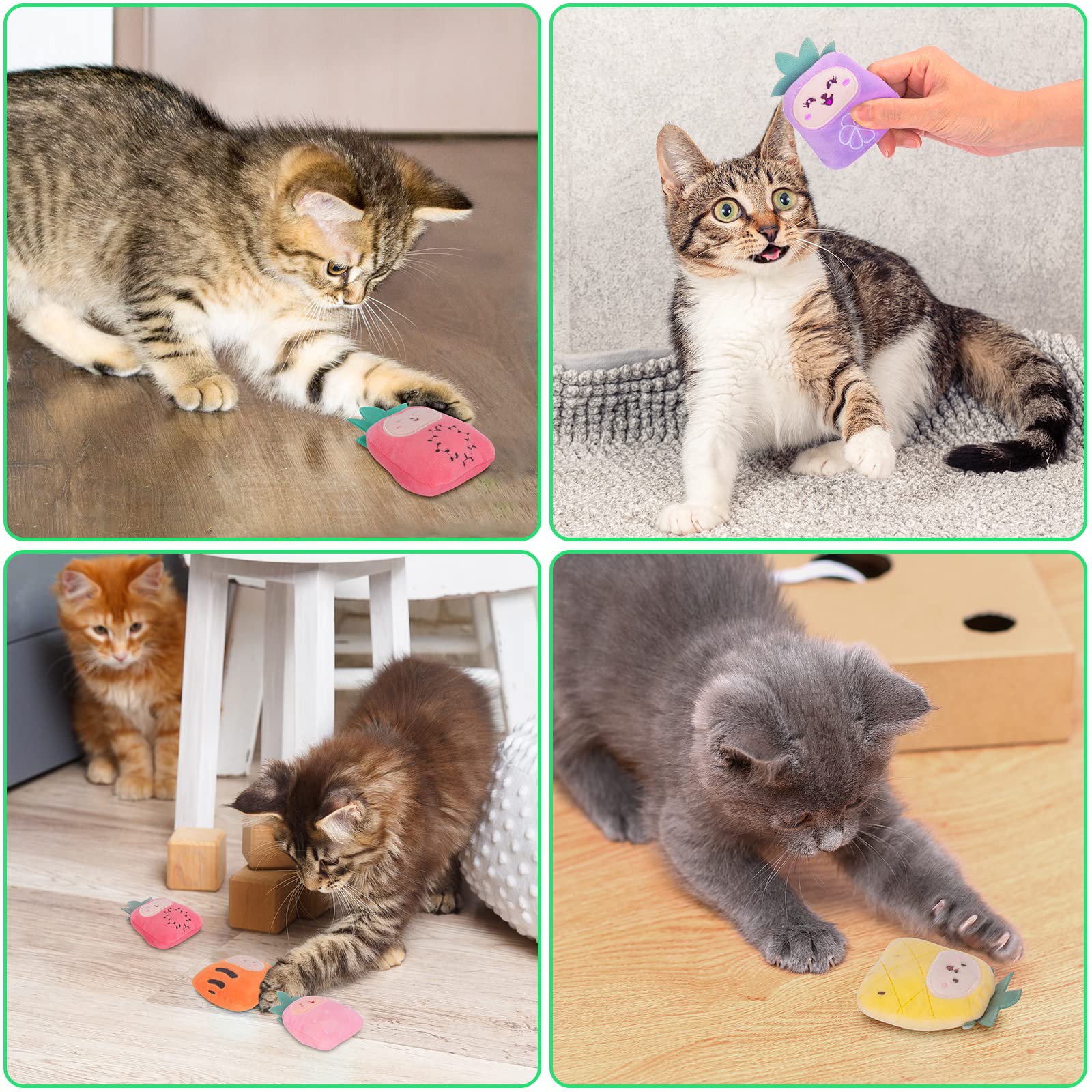 Etekyer Catnip Toys, Catnip Toys For Cats, Cat Toys With Catnip, Cat Toys For Indoor Cats Kittens, Cat Chew Toy, Cat Pillow Toys For Teeth Cleaning Playing, 6 Pack