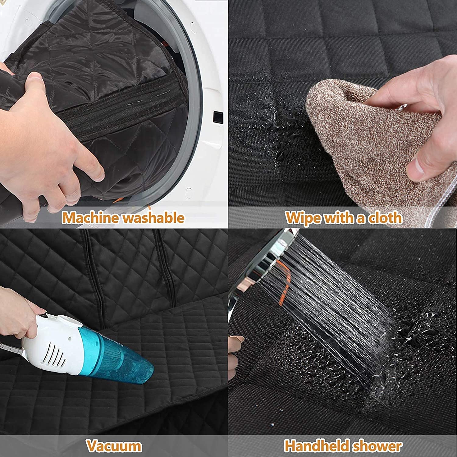 JSTHT Dog Car Seat Covers for Back Seat Waterproof Bench Seat Cover Protector Nonslip Durable Soft Pet Back Seat Covers for Car,