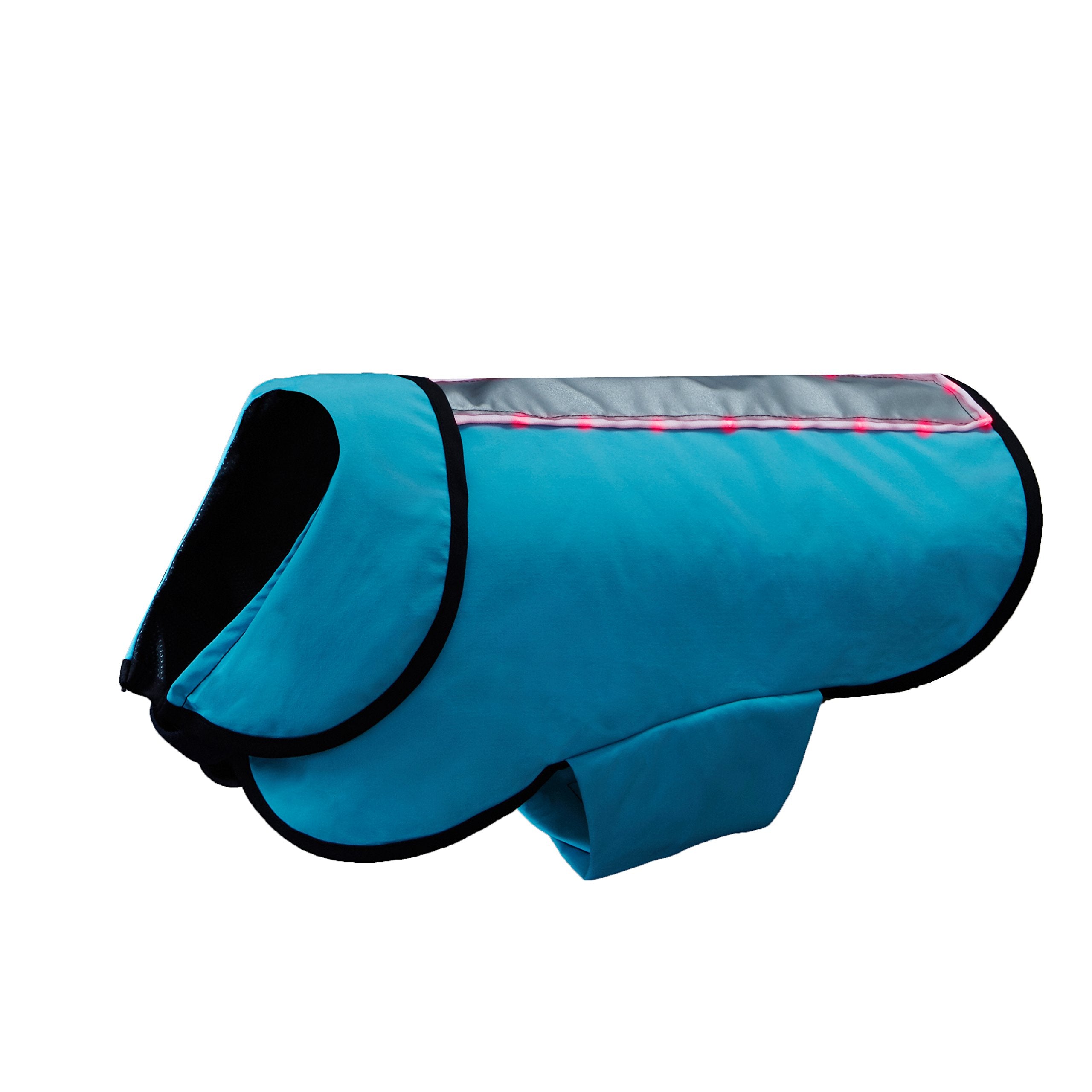 Healers Petcare Teal Small (S) Light Weight Soft Shell/Mesh Back Led Jacket