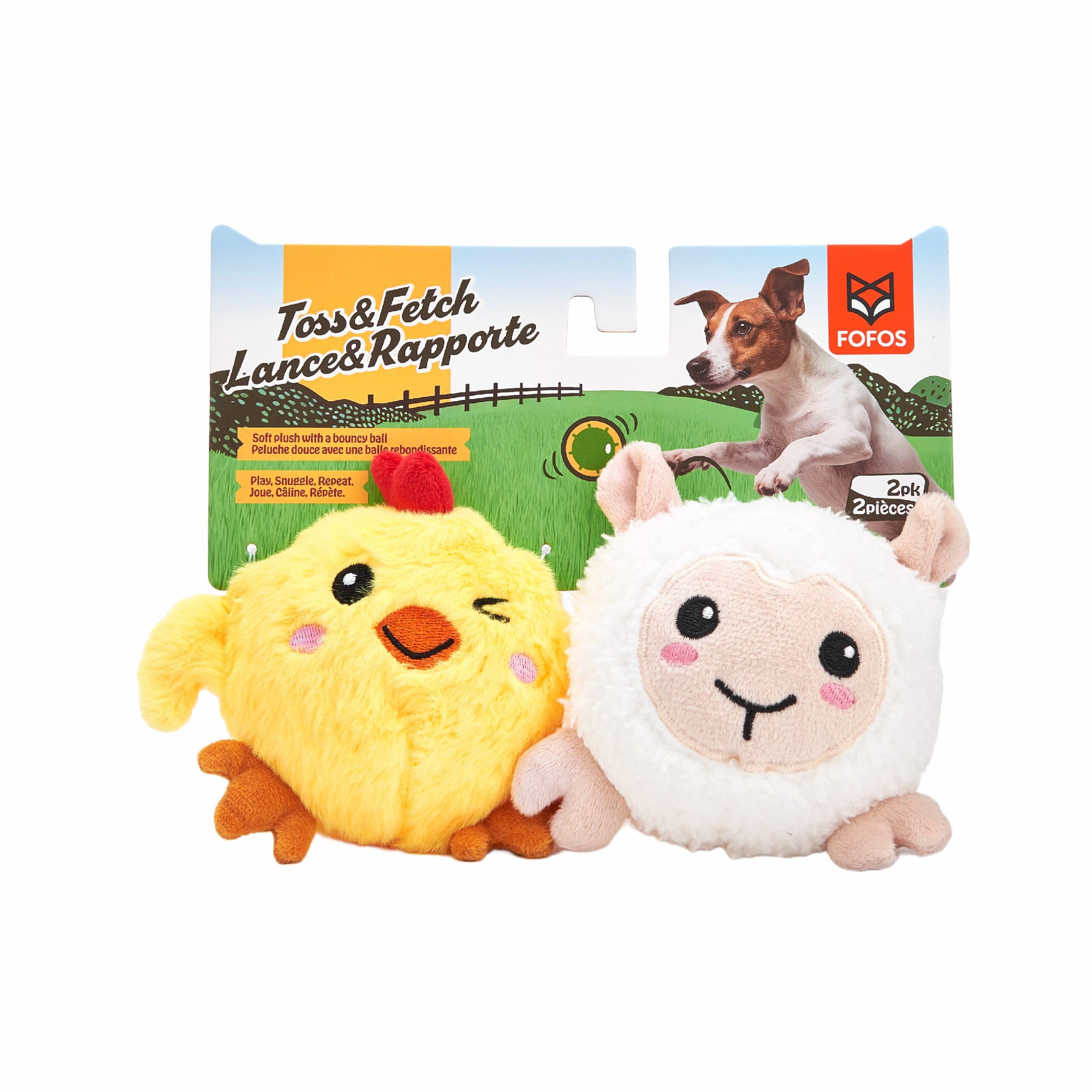 Barkbutler X Fofos Spike Ball Animal Dog Toy  Squeaky Toys For Dogs, Ball Chew Toy  Toys For Large Dogs (530Kgs)  Chick & La
