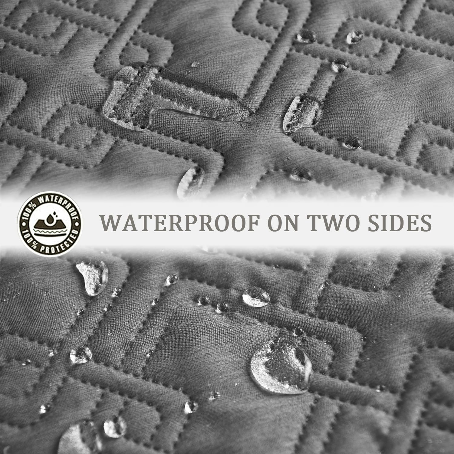 Fuguitex Waterproof Dog Bed Cover Dog Blanket For Pet Furniture Bed Couch Sofa Reversible Linen Texture(52''*82'',Light Grey+ Li