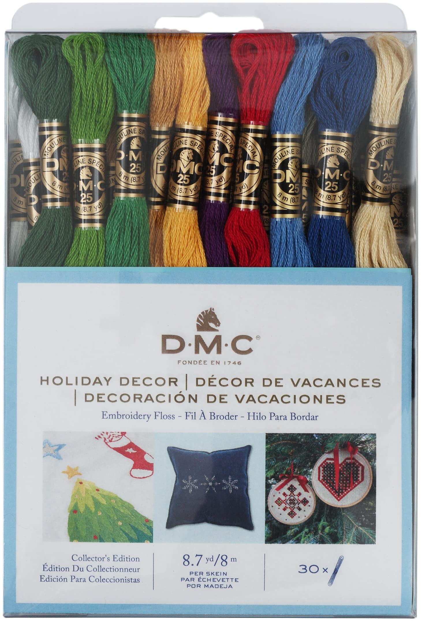 Dmc Embroidery Floss Pack 87Yd, Holiday Decor 30Pkg