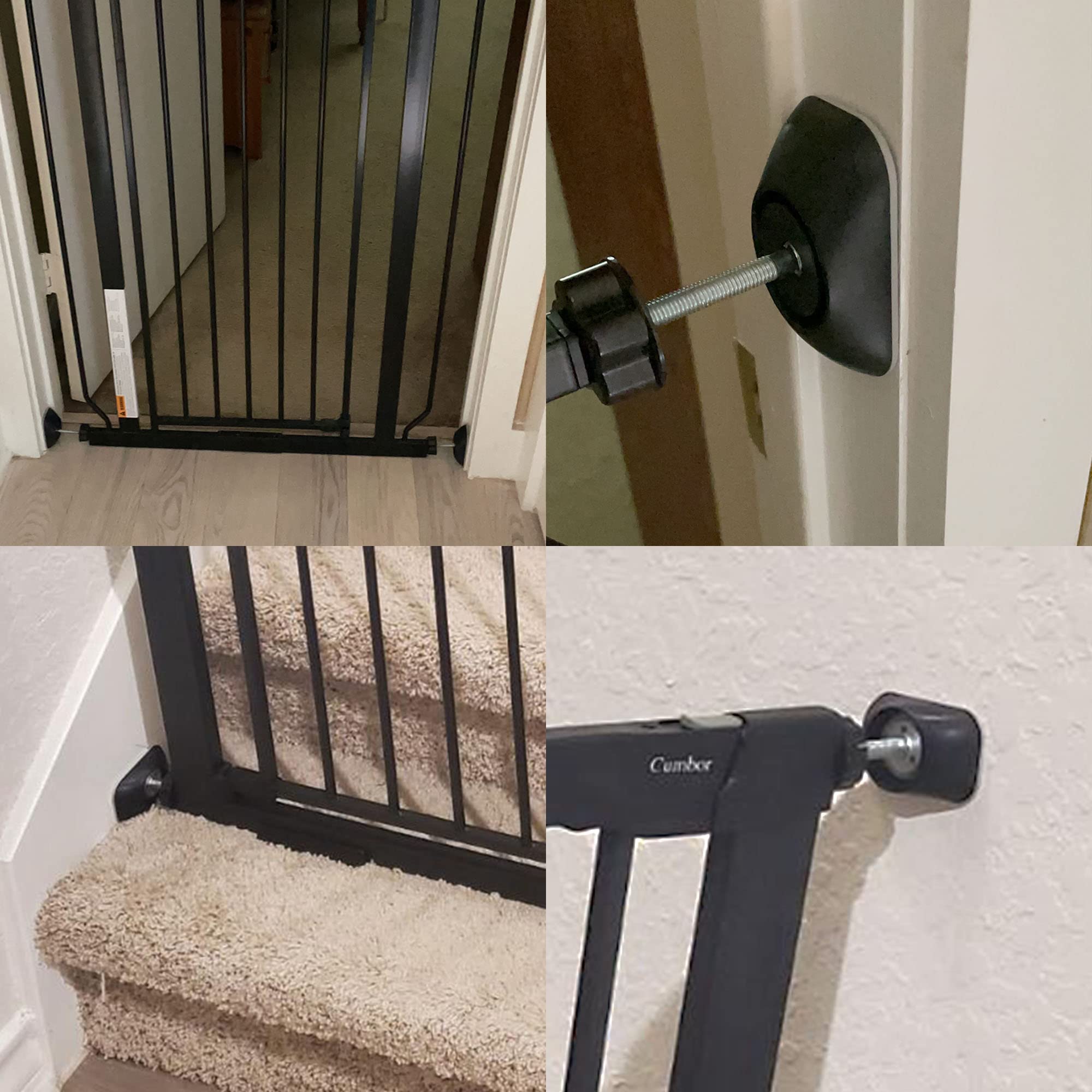 Baby Gate Extender Extention-4 Pack Baby and Pet Safety Stair Gate Threaded Spindle Rods Replacement Parts Bundle with Wall Prot