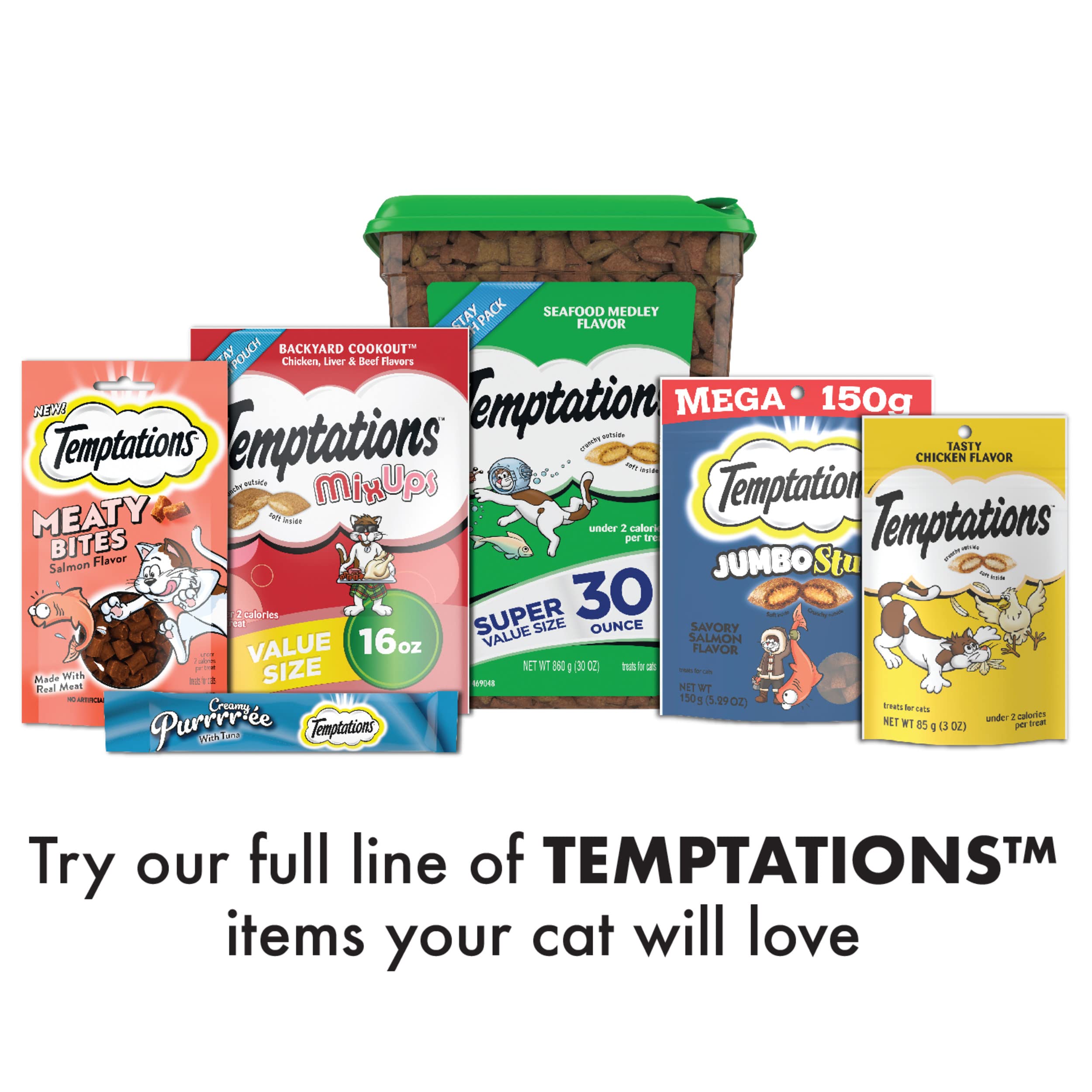 Temptations Kitten Crunchy and Soft Treats Salmon and Dairy Flavor, 3 oz. Pouch, (Pack of 12)