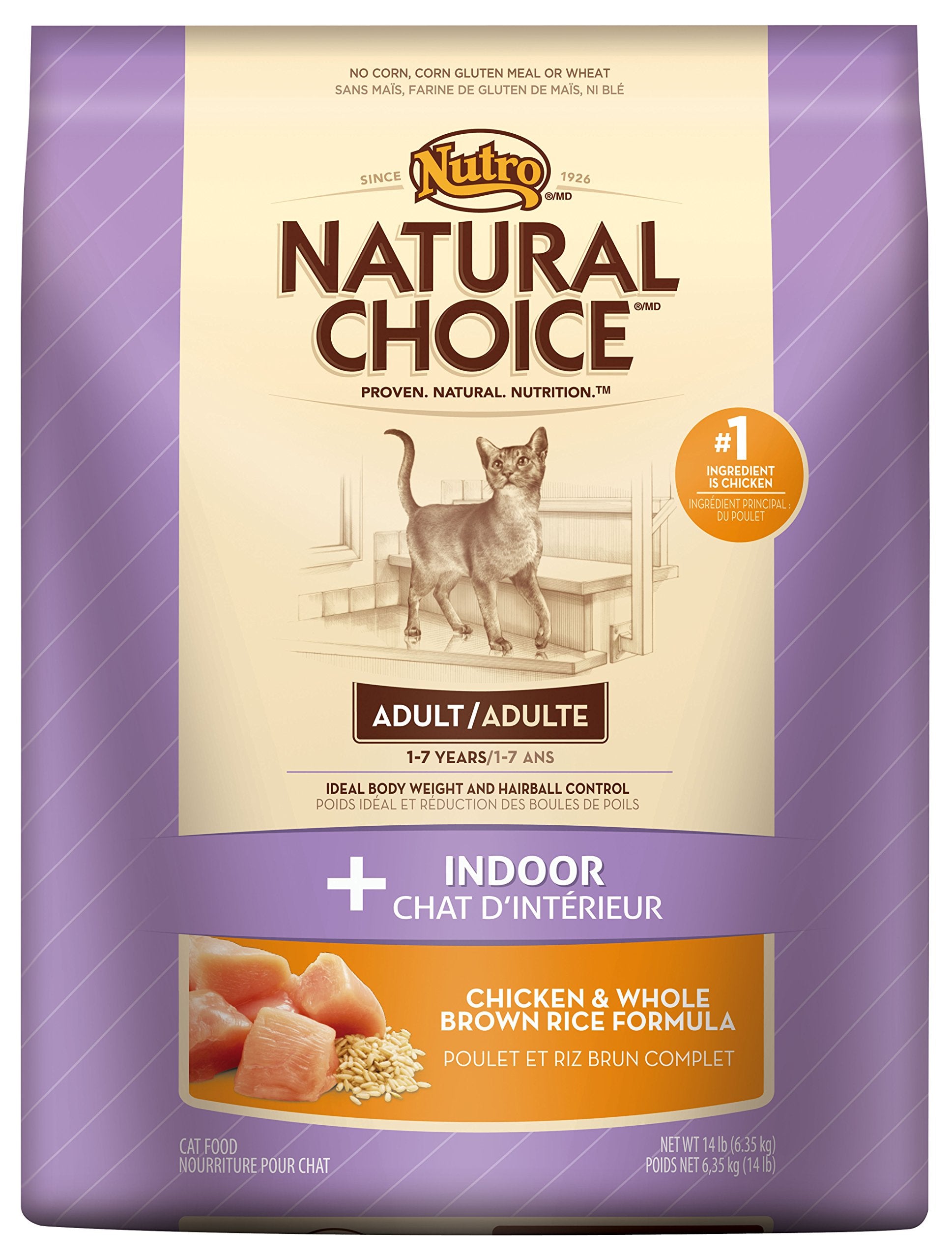 Natural Choice Indoor Adult Cat Chicken and Whole Brown Rice Formula Food, 14-Pound