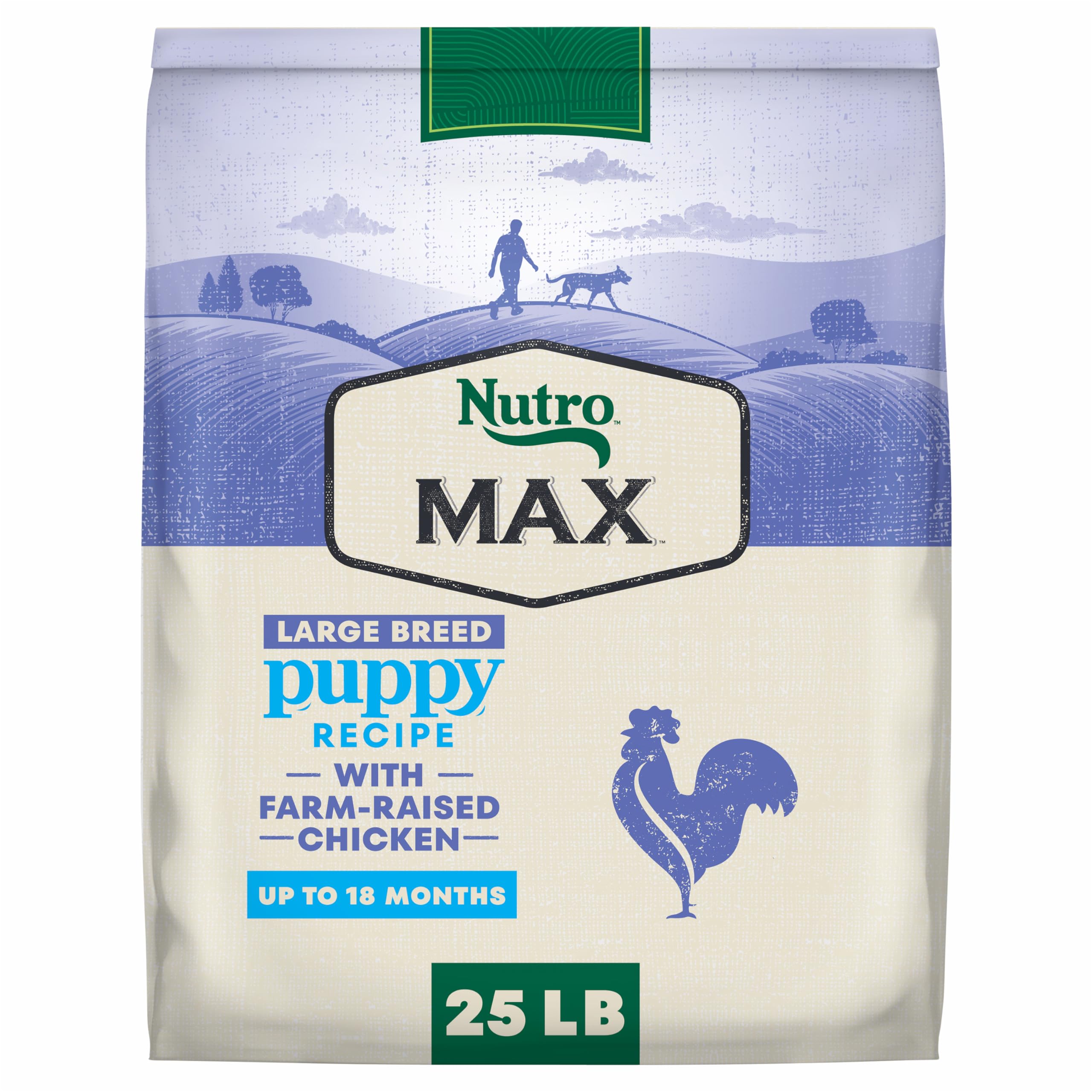Nutro Max Large Breed Puppy Dry Dog Food with Farm-Raised Chicken, 25 lb Bag