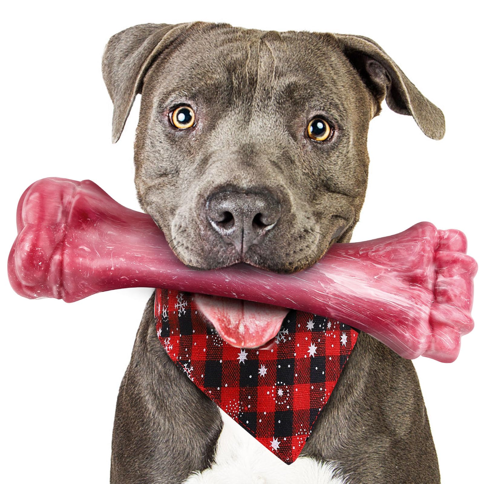 Puptily Dog Toys For Aggressive Chewers, Indestructible Dog Bones For Aggressive Chewers, Tough Chew Toy For Heavy Duty Dogs, Bi