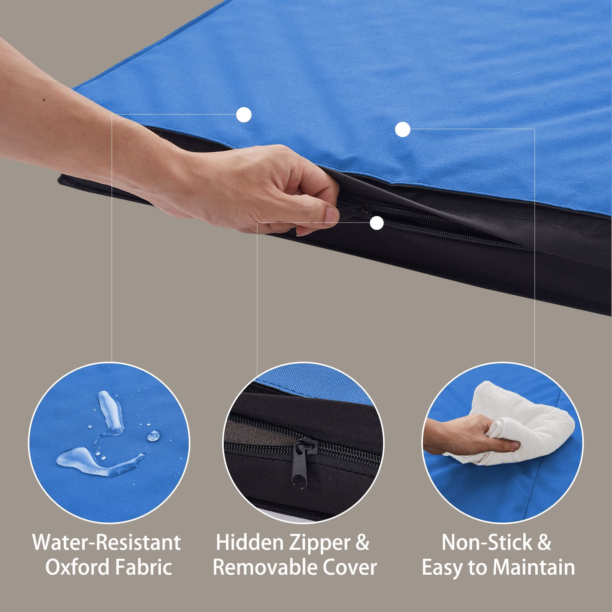 Petabby Outdoor Dog Bed - Waterproof, Portable, Foldable, Orthopedic For Large Dogs - 41'' All Weather Use