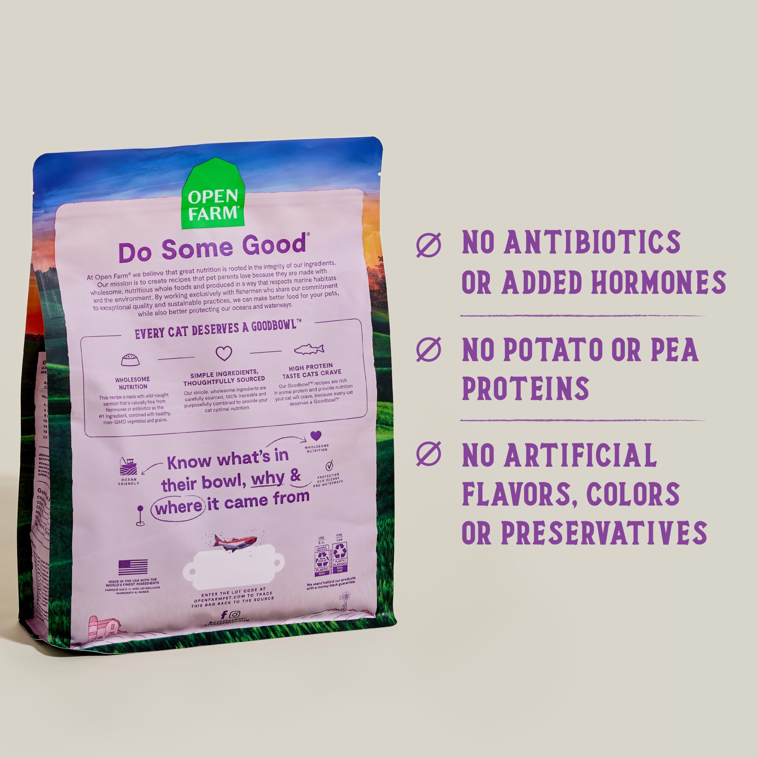 Open Farm Goodbowl, Protein Rich Dry Cat Food Made from Meticulously Sourced Simple Ingredients, Wild-Caught Salmon & Brown Rice