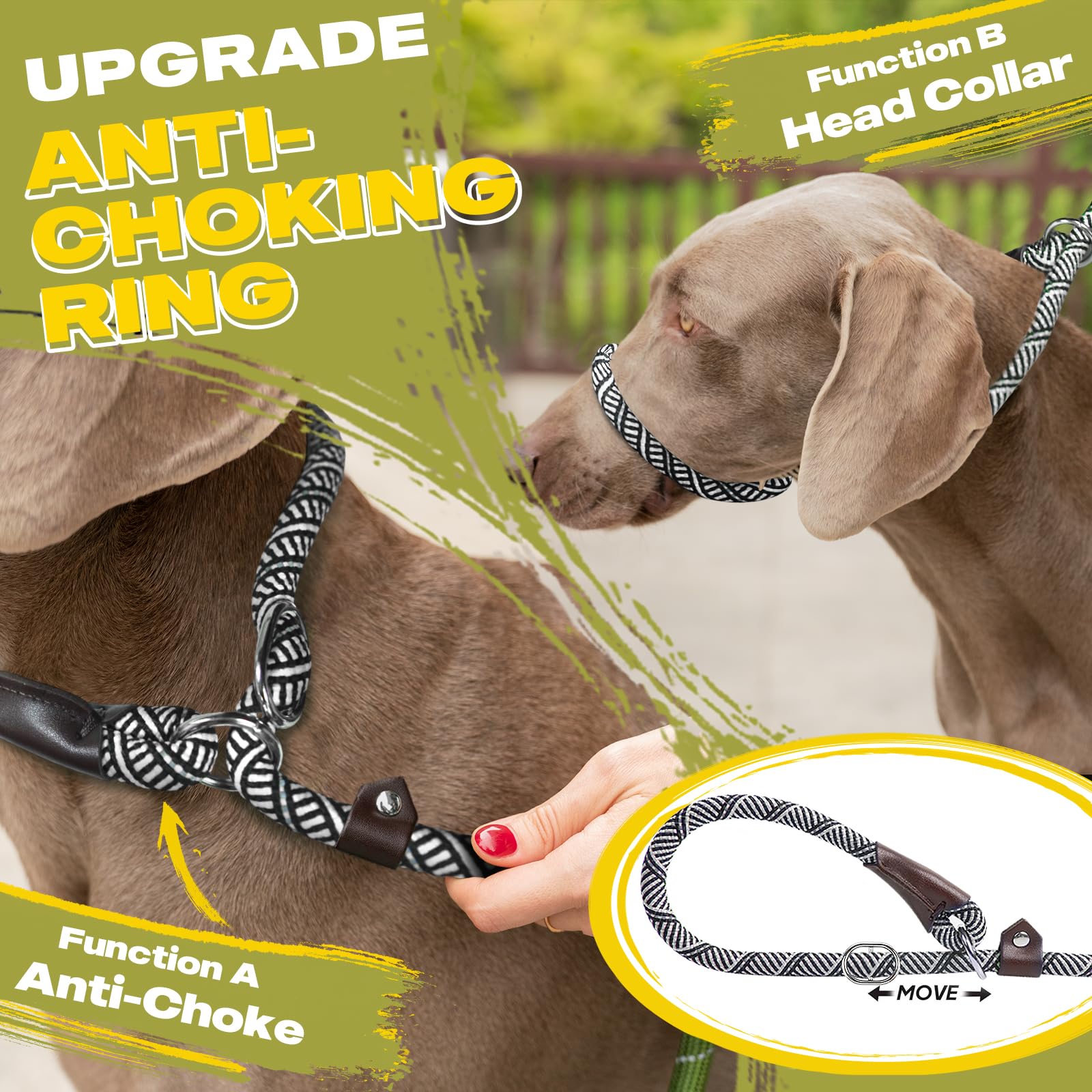 Fida Durable Slip Lead Dog Leash Bulk Pack Of 5, Heavy Duty 1/2' X 6 Ft Comfortable Strong Rope Slip Leash For Large, Medium & Small Dogs No Pulling Pet Training Leash With Highly Reflective (Grey)