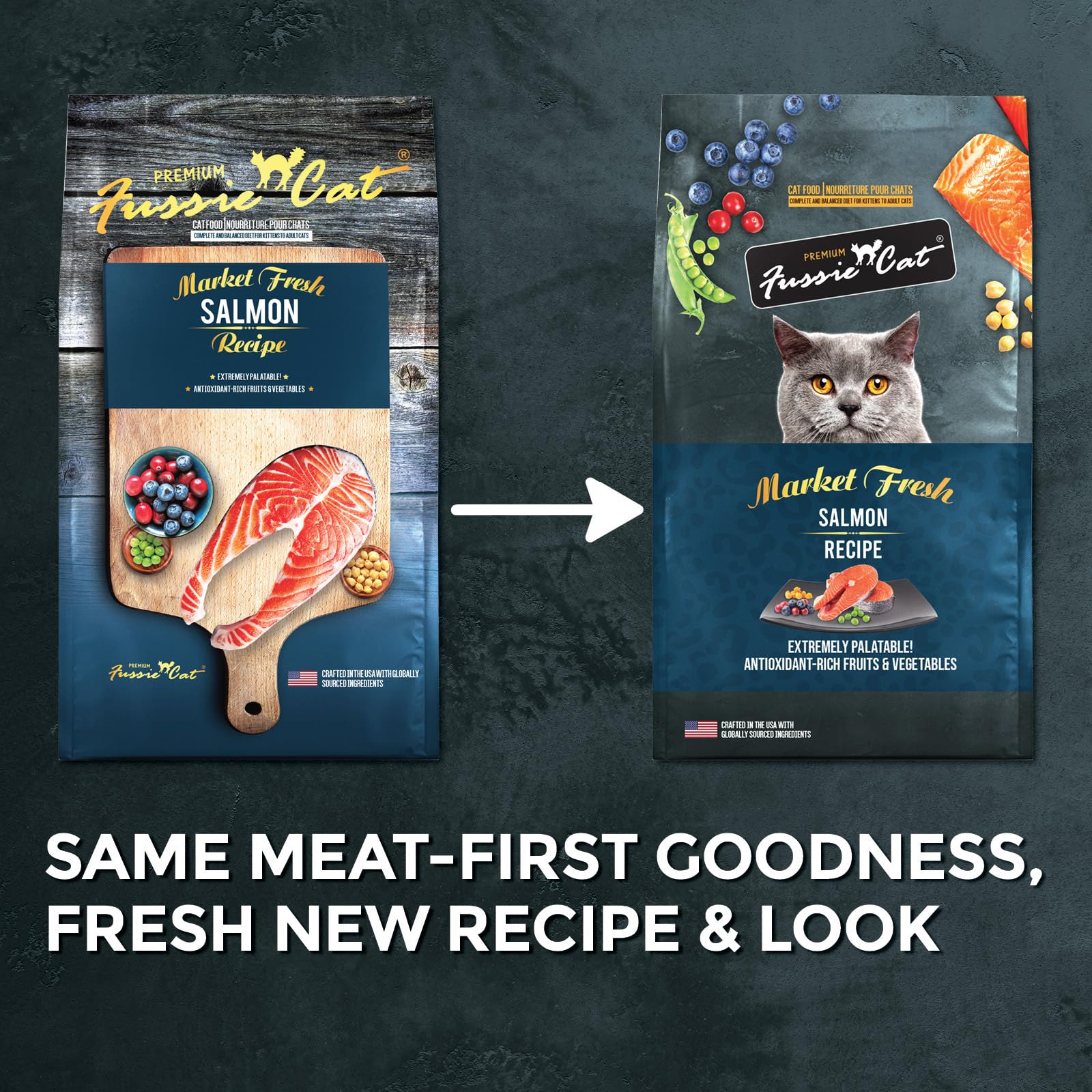 Fussie Cat Market Fresh Salmon Recipe,Dry Cat Food, 10lb Bag
