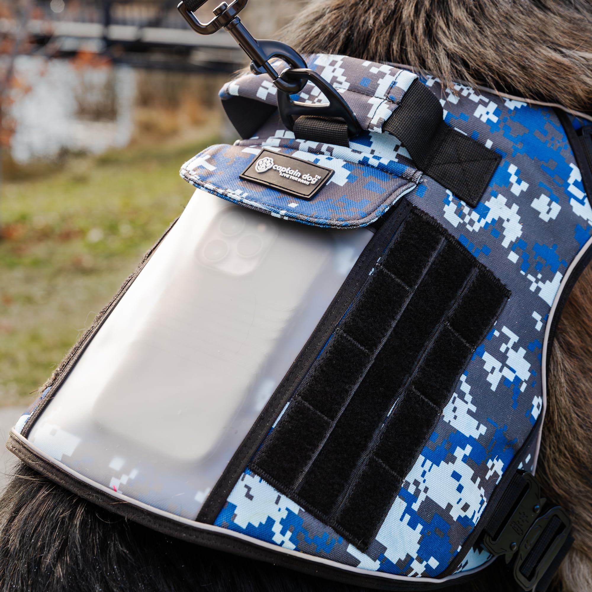No Pull Service Dog Vest For Medium Sized Dog With 4 Metal Buckles & Double Stitching Captain Dog - Reflective No Pull, Dog Vest