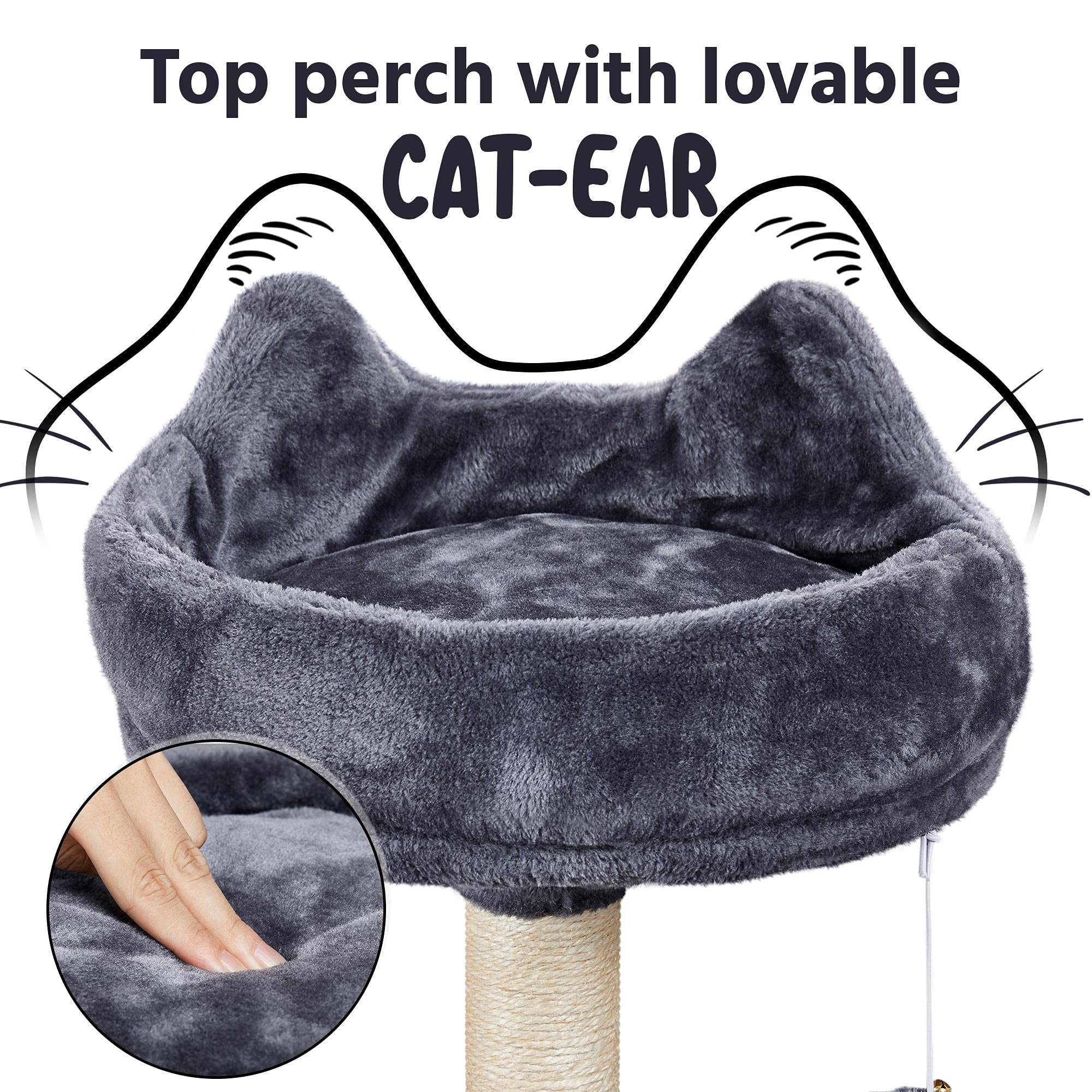 Yaheetech 68.5In Multi-Level Cat Tree Large Cat Condo With Sisal-Covered Platforms Scratching Board & Scratching Posts, Cozy Perches, Stable Cat Tower Cat Condo Pet Play House, Dark Gray