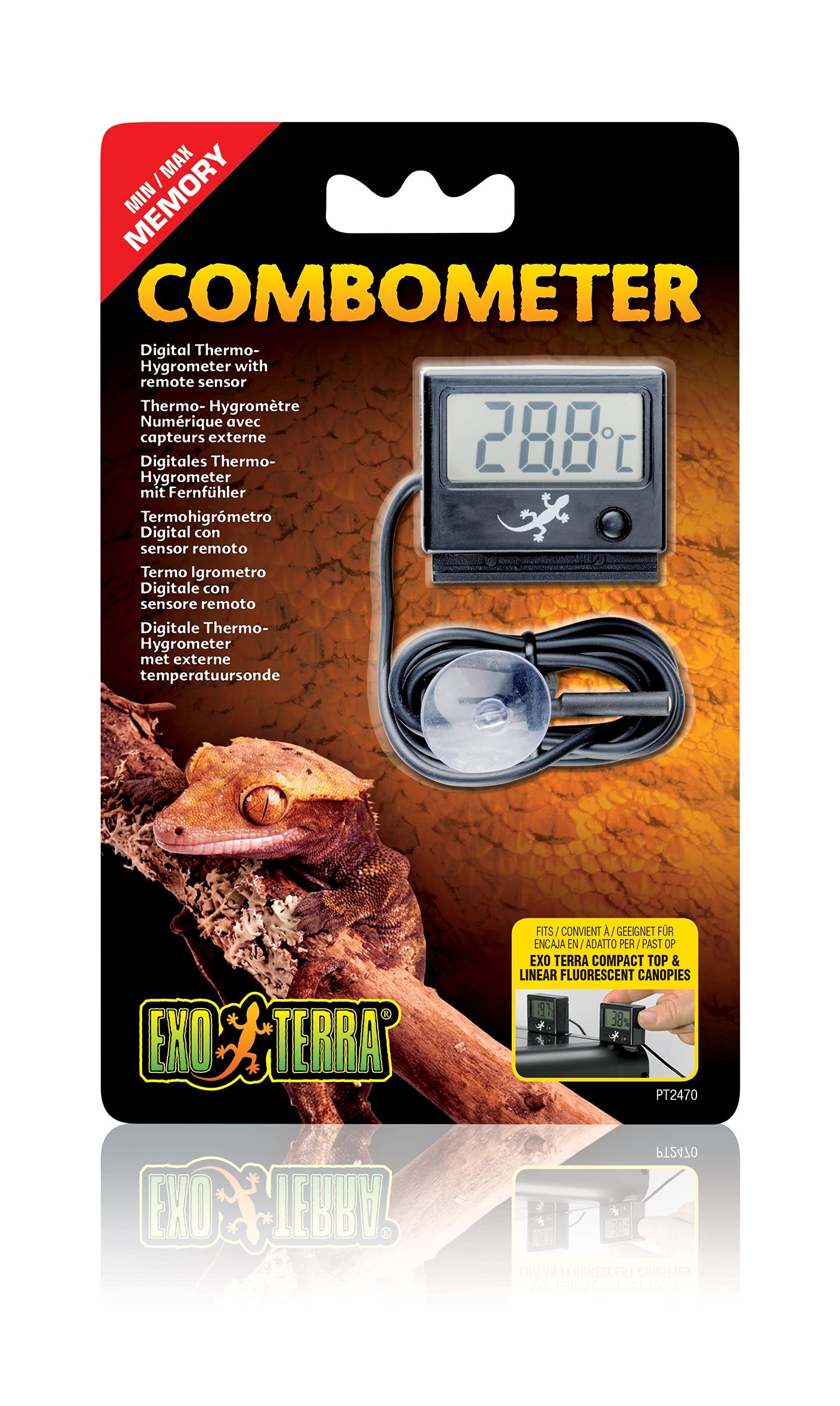 Exo Terra Led Rept-O-Meter Digital Combination Thermometer/Hygrometer