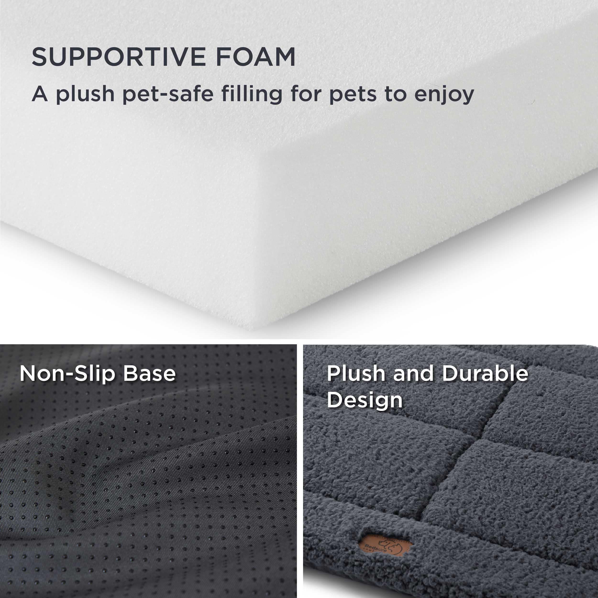 Bedsure Washable Dog Bed For Large Dogs, Reversible Foam Floor Dog Mat, Lightweight Travel Flat Pet Beds For Indoor & Outdoor Do