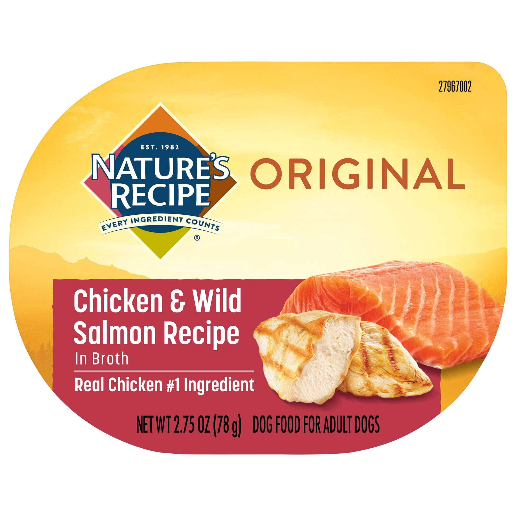 Natures Recipe Wet Dog Food, Chicken & Wild Salmon in Broth Recipe, 2.75 Ounce Cup (Pack of 12)