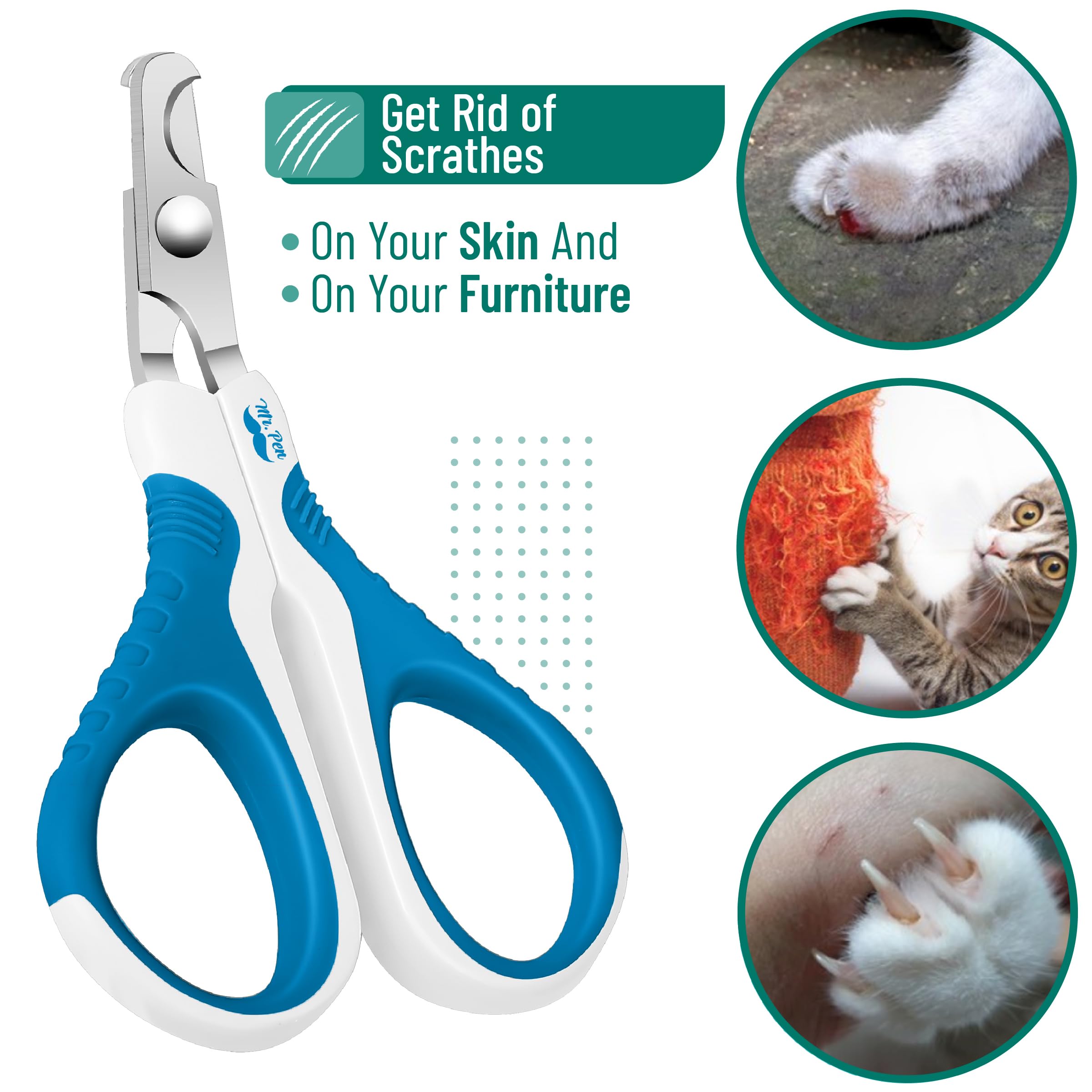 Mr. Pen- Cat Nail Clipper, Blue & White Cat Nail Trimmer, Cat Nail Clippers, Cat Claw Clippers, Cat Clippers For Nails, Pet Nail Clippers, Kitten Nail Clipper, Small Dog Nail Clipper Cat Claw Trimmer