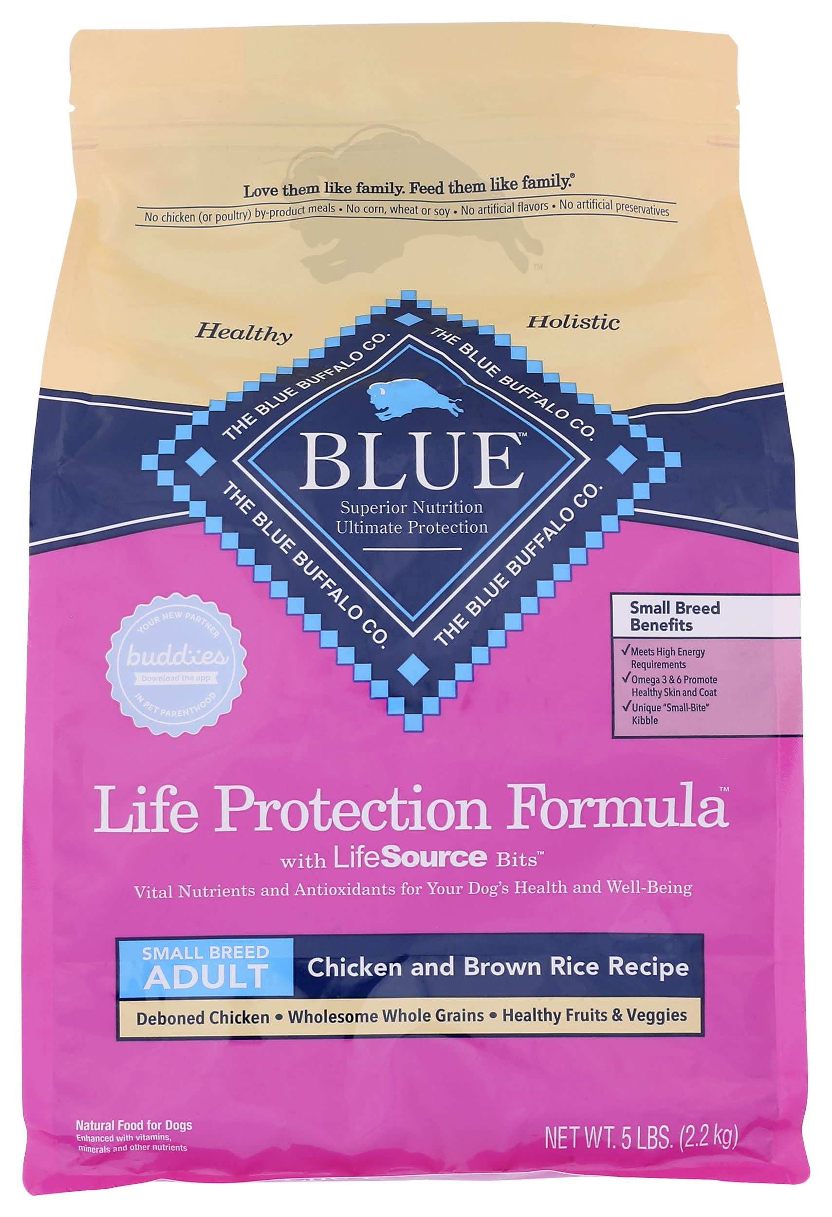Blue Small Breed Dry Dog Food Life Protection Formula, Chicken & Brown Rice Recipe, Natural Ingredients, No Artificial Flavors o