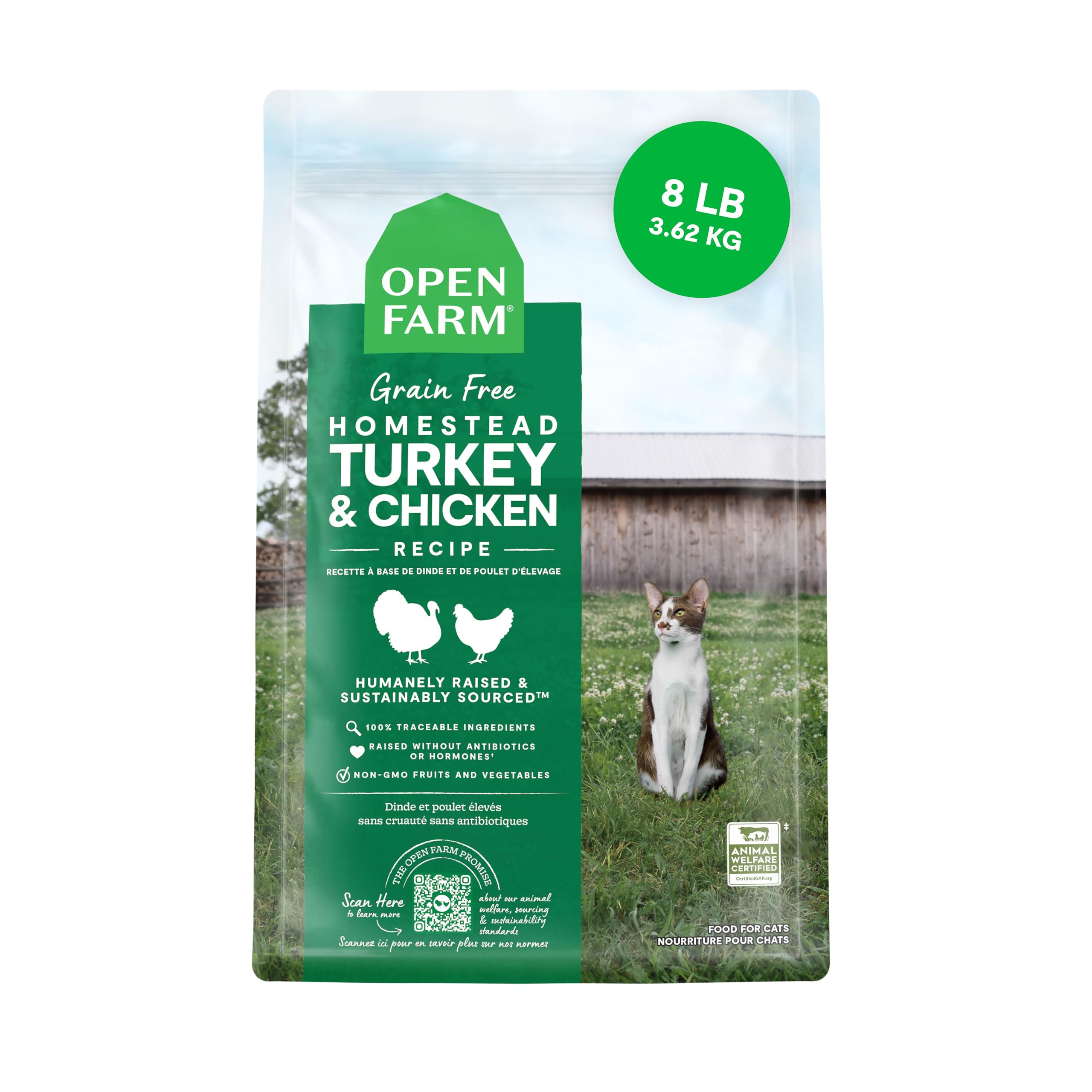 Open Farm, Grain Free Dry Cat Food, High-Protein Kibble for a Complete & Balanced Diet, Non-GMO Fruits & Vegetables, Prebiotic F