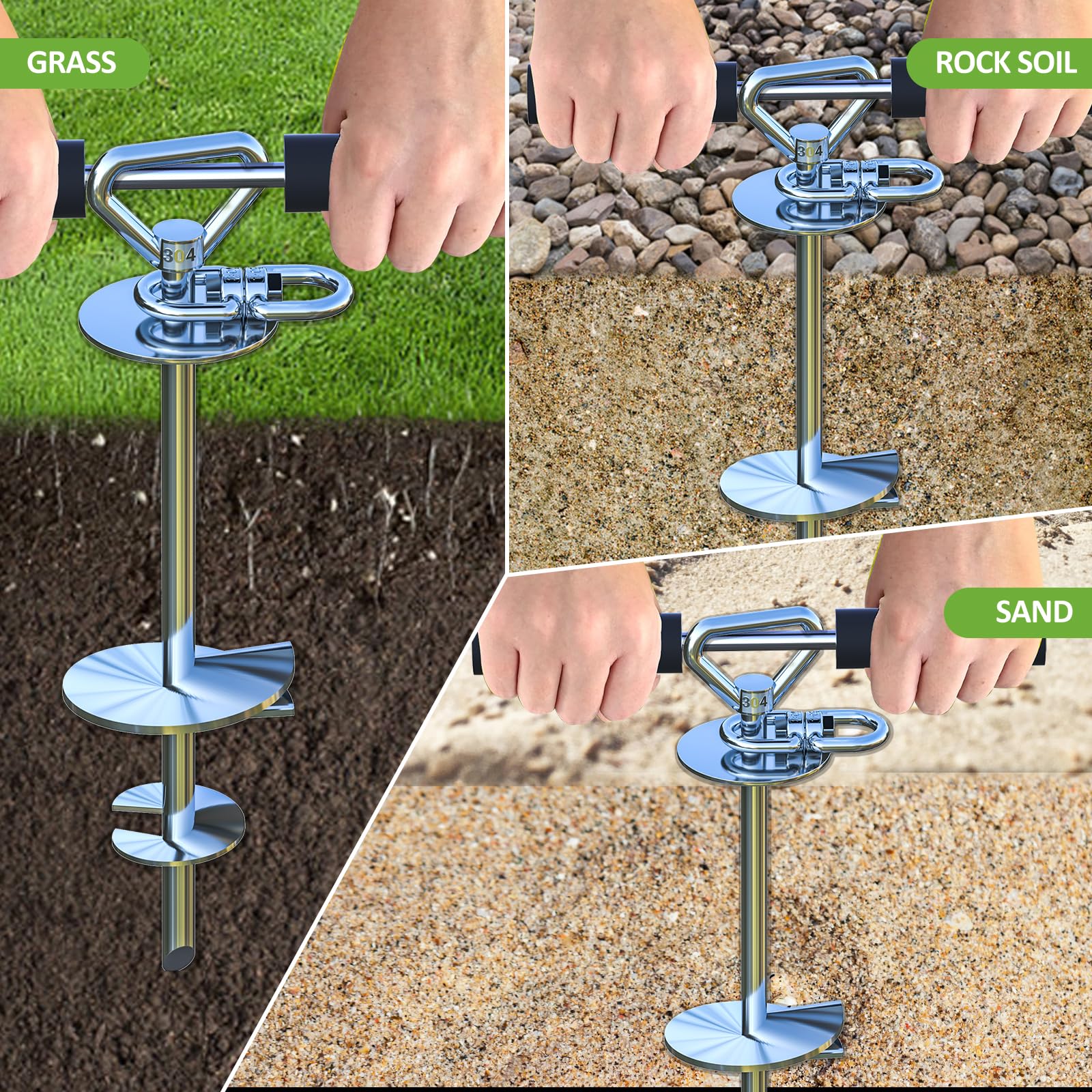 Dog Tie Out Stake (2-Pack),360Swivel Run Stake,For Yard,Use Any Dog Tie Out Cable Or Yard Leash