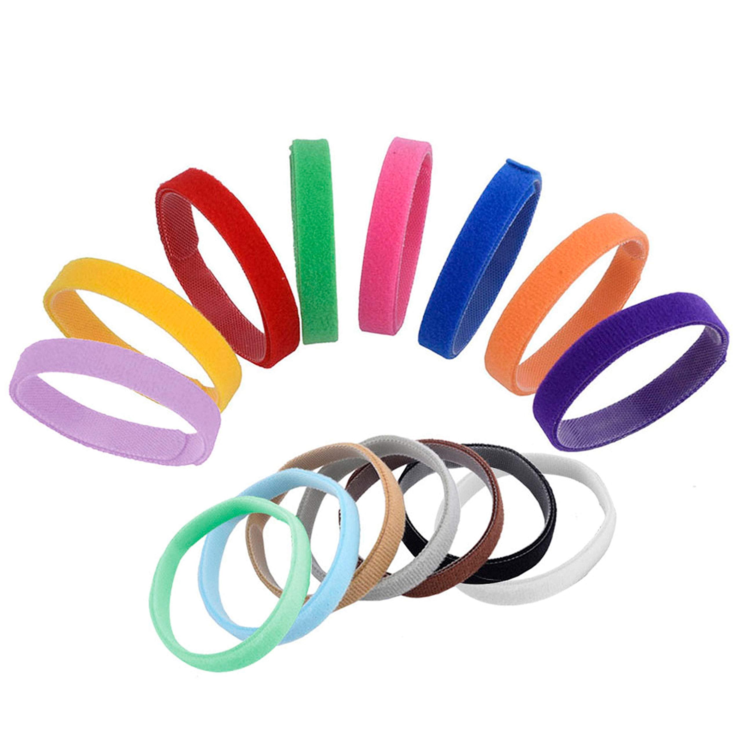 Whaline 15 Colors Puppy ID Collars Whelping Dog Band Newborn Soft Fabric Adjustable Identification Collar for Pet Dog Cat