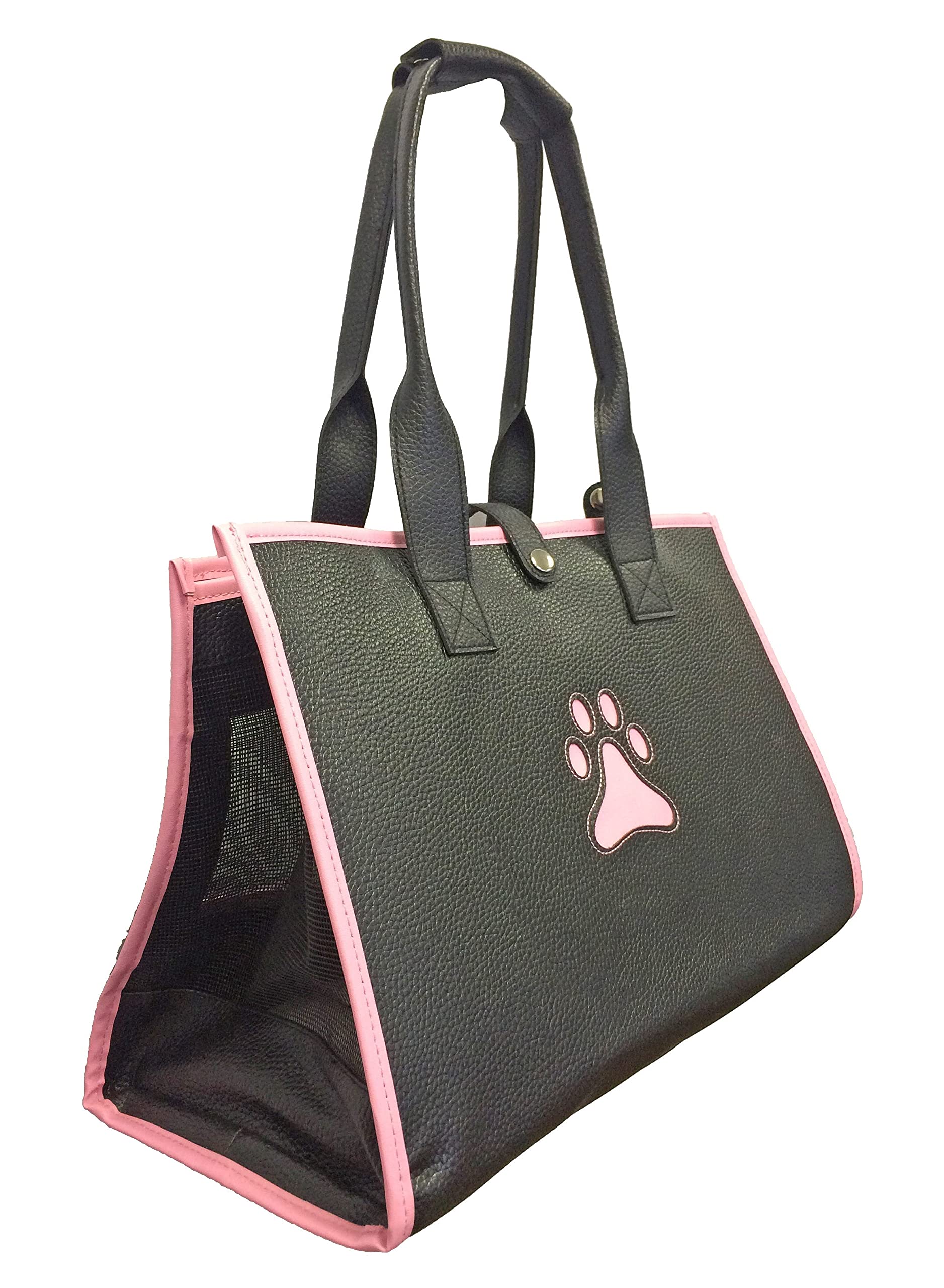 Pet Life Posh Paw Fashion Pet Carrier Purse - Designer Dog Carrier With Built-In Leash Securer
