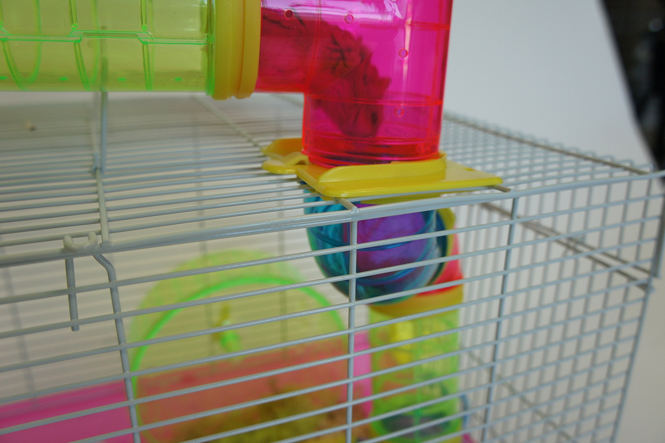 Dwarf Hamster, Mice Cage, with Color Tubes and Accessories, Pink