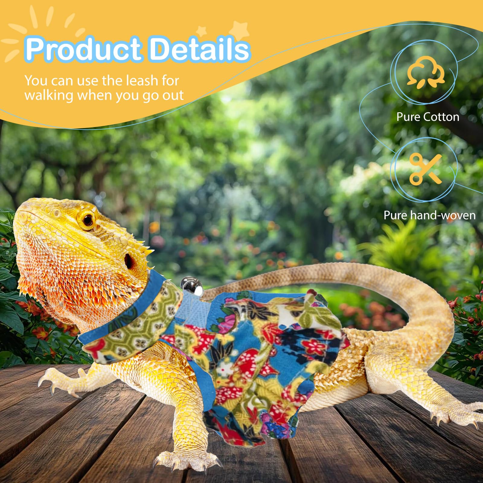 Lizard Harness Dress And Leash, Adjustable Hamster Ferret Harness And Leash Set, No-Pull Walking Vest For Lizard Small Animal Ge