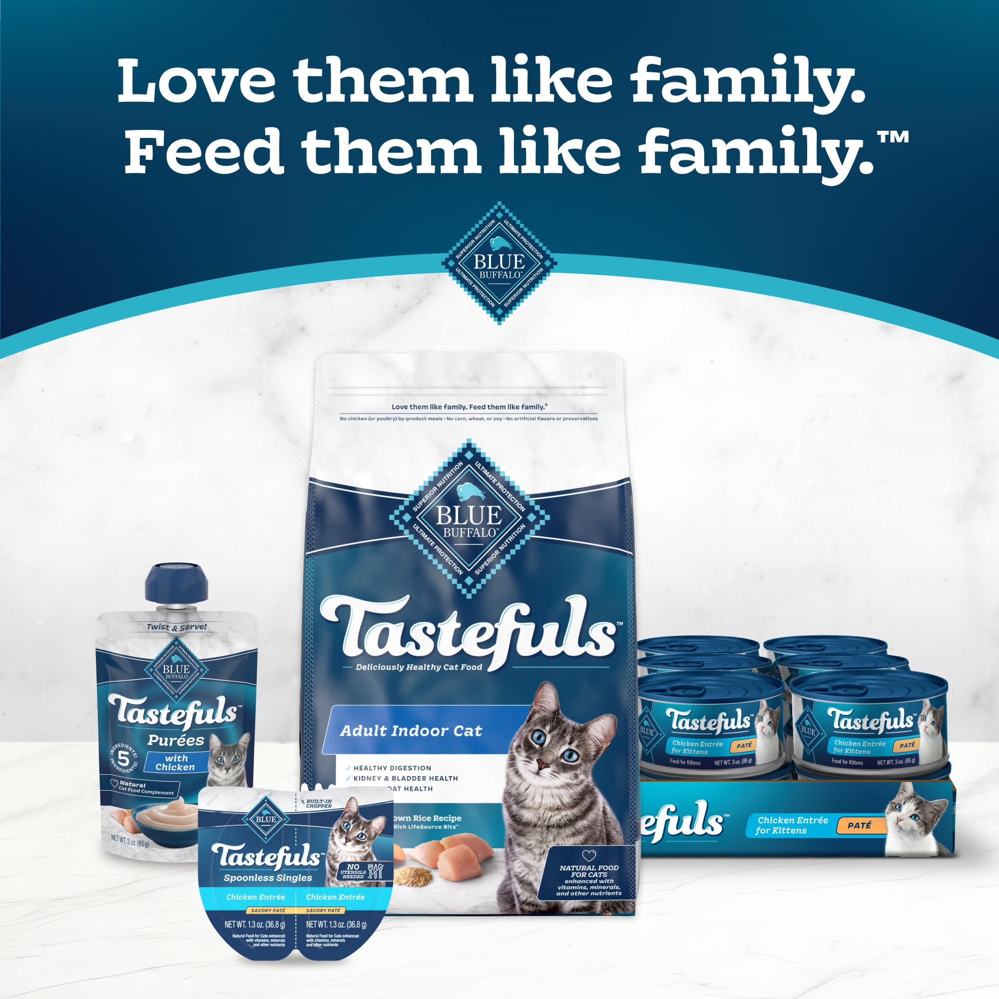 Blue Buffalo Tastefuls Savory Singles Natural Wet Cat Food Variety Pack, Salmon & Tuna Cuts in Gravy, 2.6-oz. Twin-Pack Trays (2