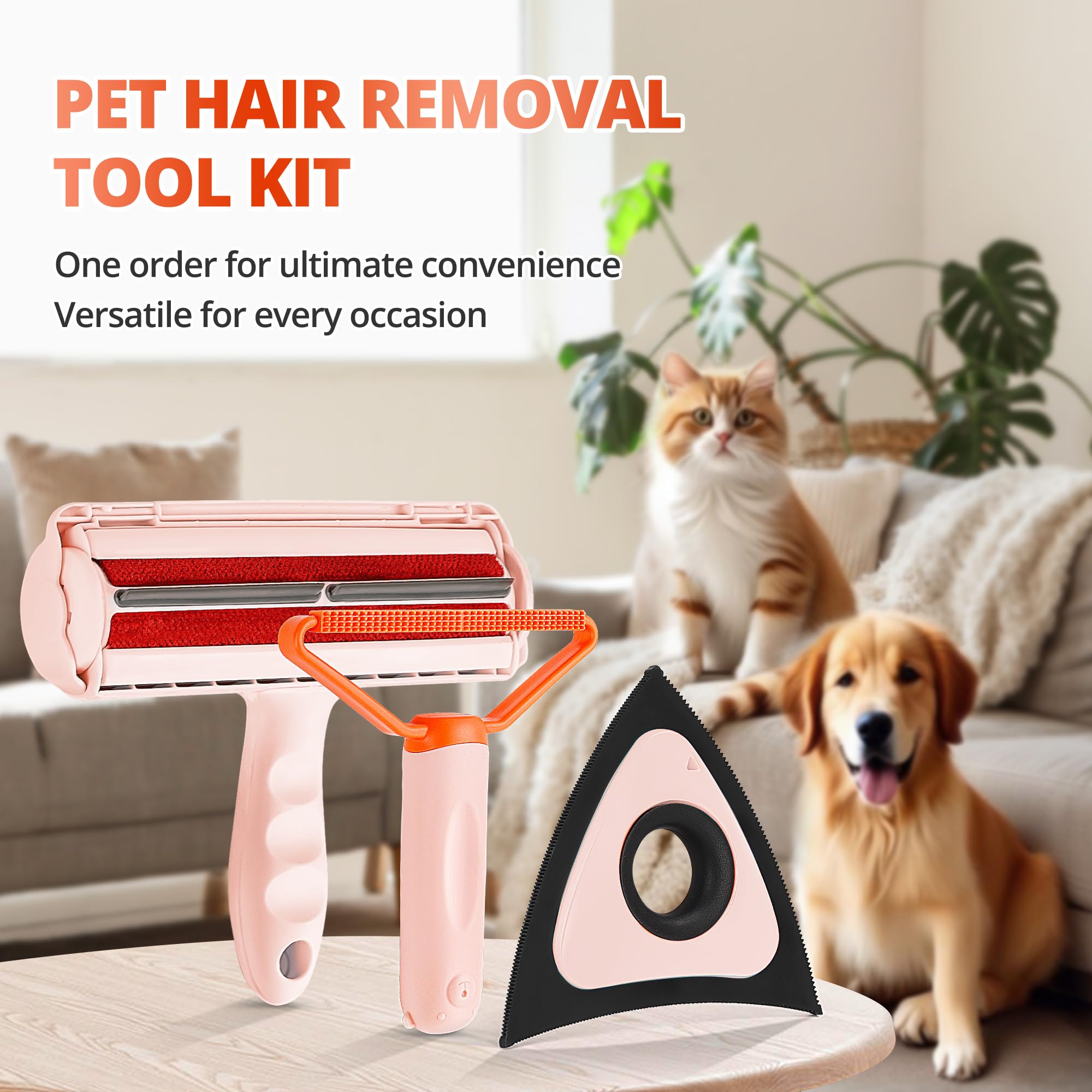 Grenty Pet Hair Removal Tool And Lint Roller, Reusable Cat And Dog Roller Hair Remover For Couch, Bed - Portable, Upgraded Multi
