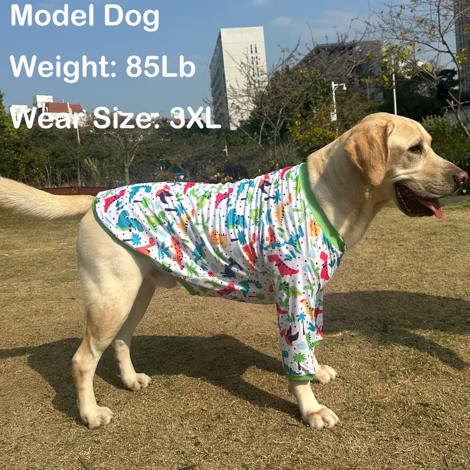 Dogs T Shirt Colorful Dinosaur Prints Dogs Green Shirt Soft Stretchy Summer Clothes for Large Dog Boys Girls Shirt Large Green D