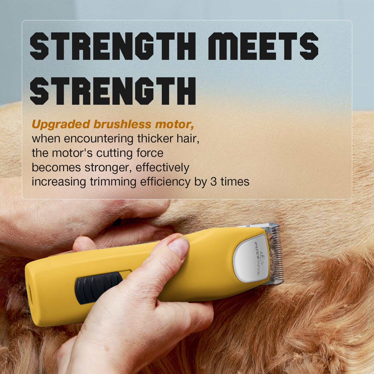 FuzzyFix Professional Dog Clippers for Grooming, 2 Speed Pet Grooming Kit for Thick Curly Matted Coats, Low Noise Heavy Duty Cor