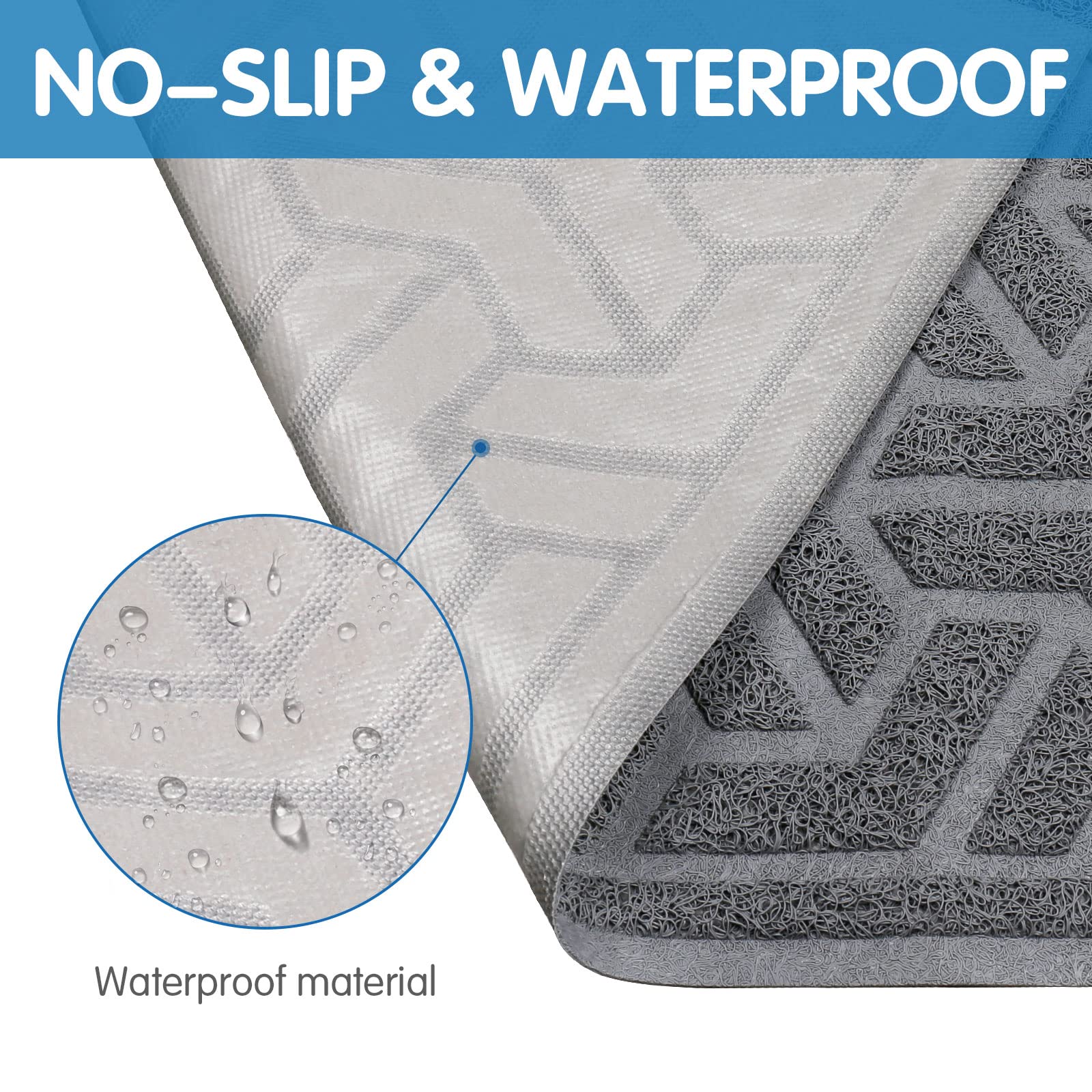 Upsky Cat Litter Mat, Litter Trapping Mat Soft On Kitty Paws, Durable Large Litter Box Mat 46 X 35 Inches Scatter Control For Cat Litter, Waterproof And Non-Slip Cat Mat.