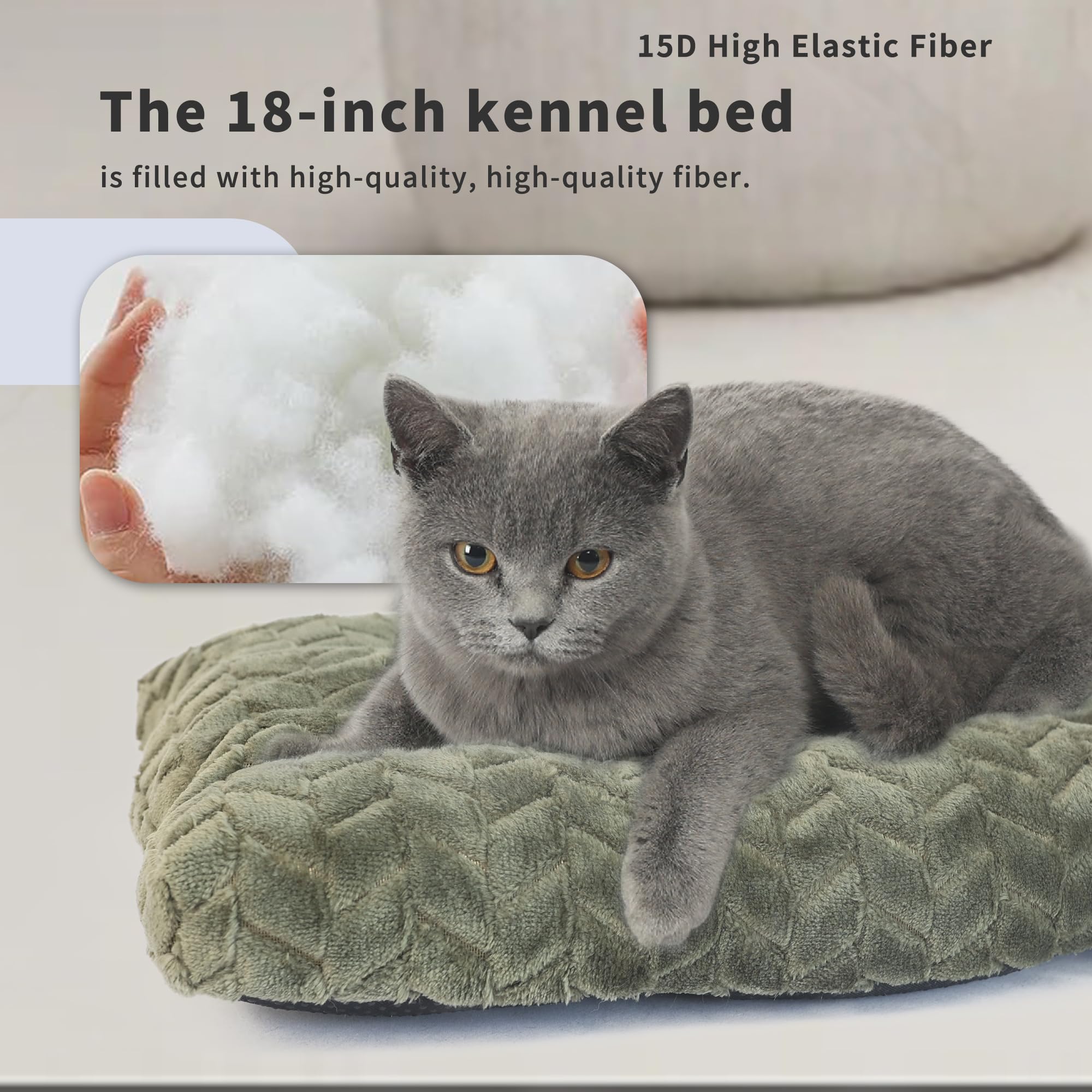 Cat Bed For Indoor Cats Washable Pillow Bed For Cages 18 Inch Small Dog Bed Anti-Slip Waterproof Warming Cozy Soft Pet Puppy Oli