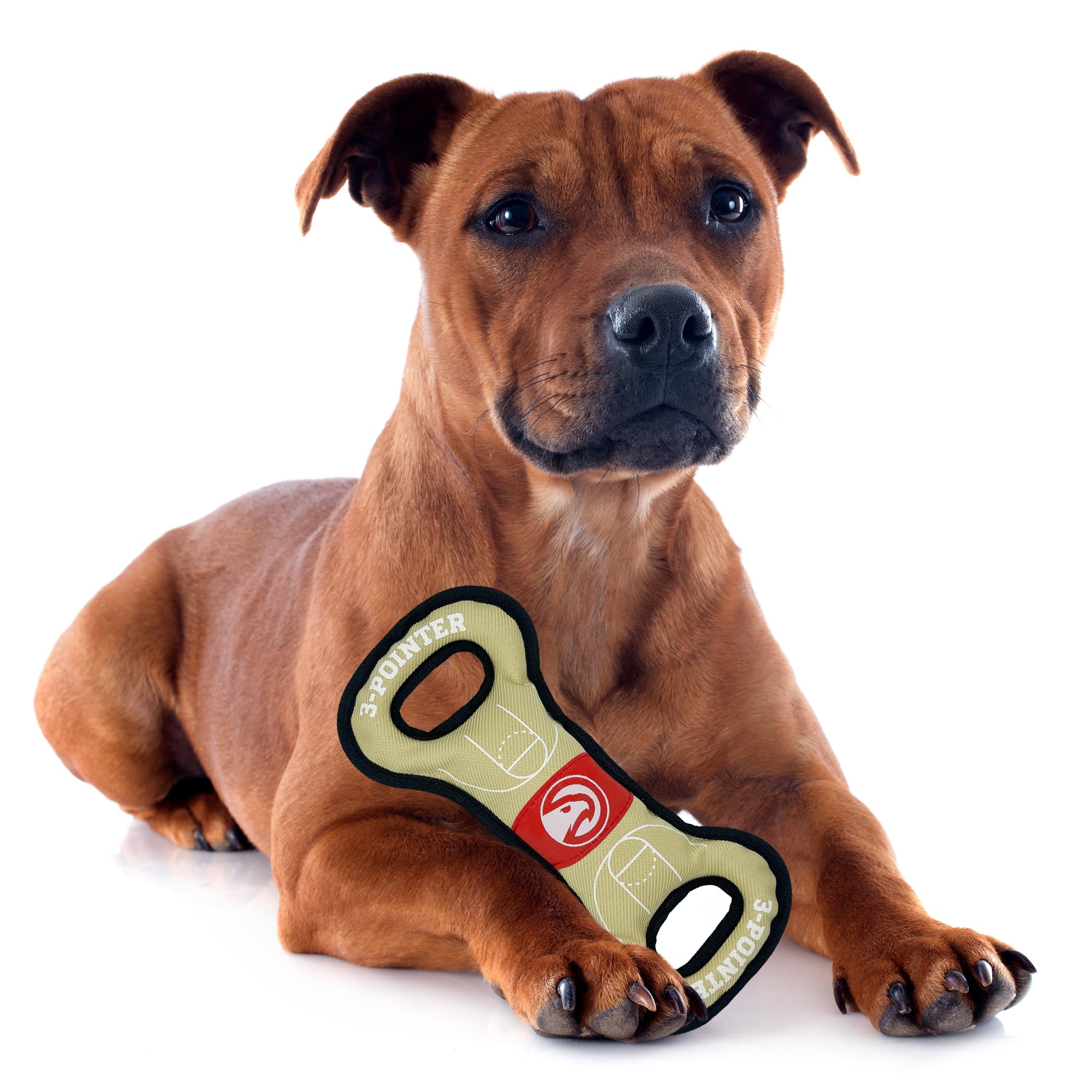 Pets First Nba Atlanta Hawks Field Toy. - Tough Nylon Pet Toy With Double Trim Stitching & Inner Squeaker, One Size